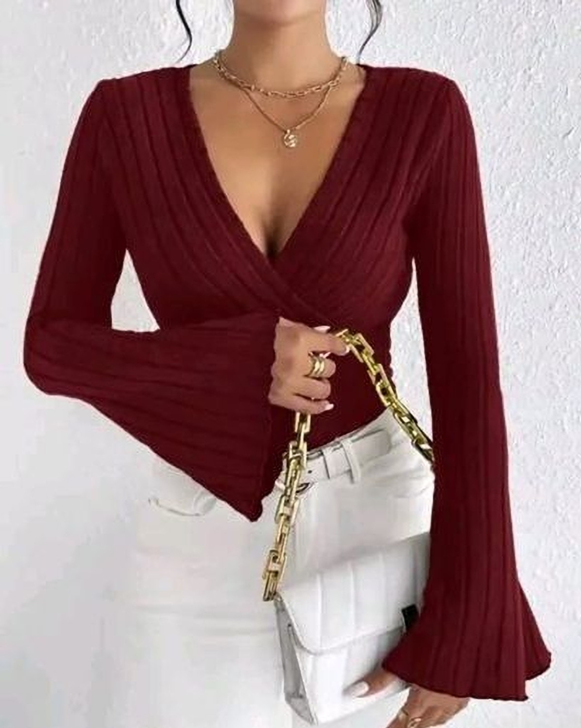 Image of Sovi fashion Casual Self Design Women Maroon Top