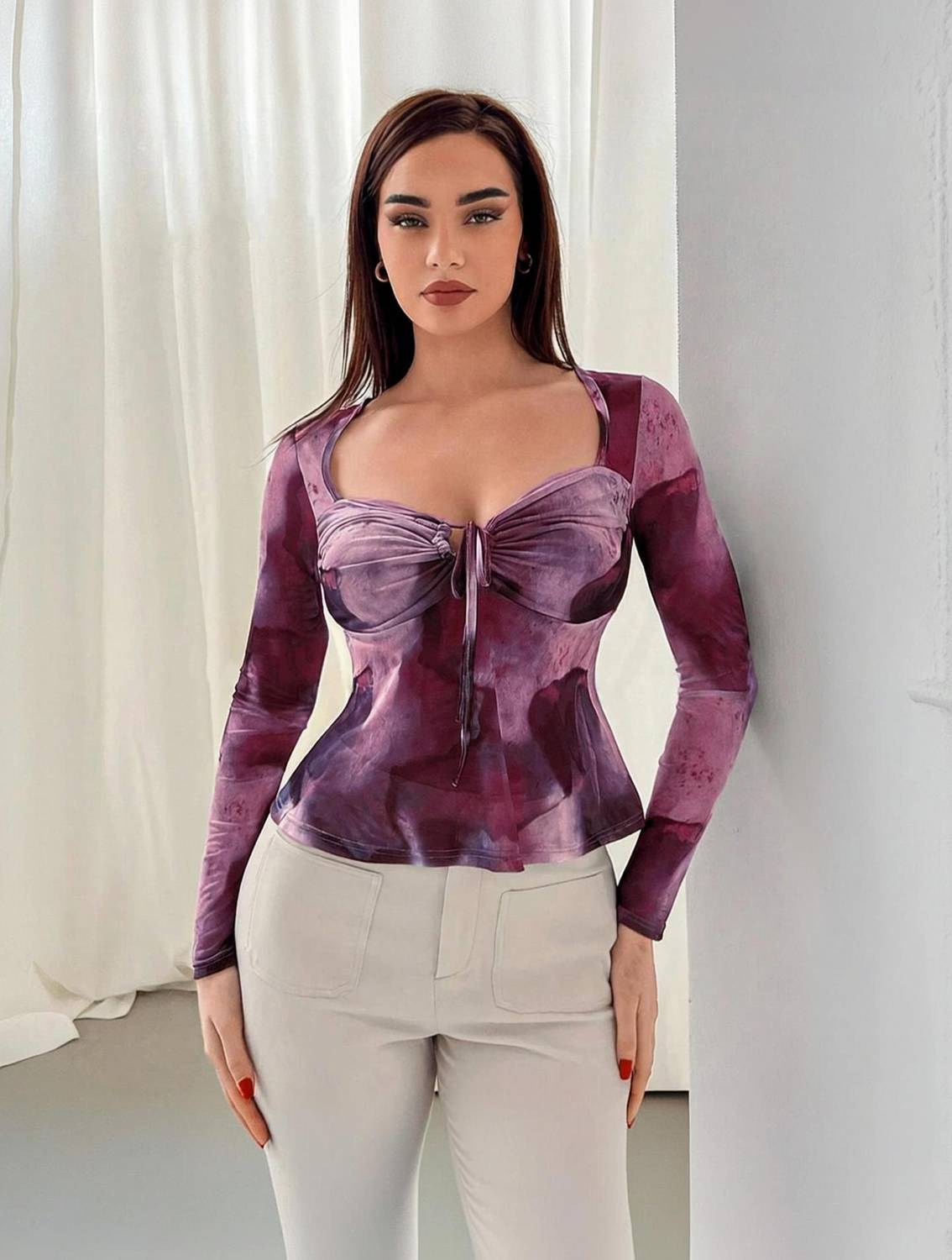 TANDUL Purple Printed Women Top - Image 1