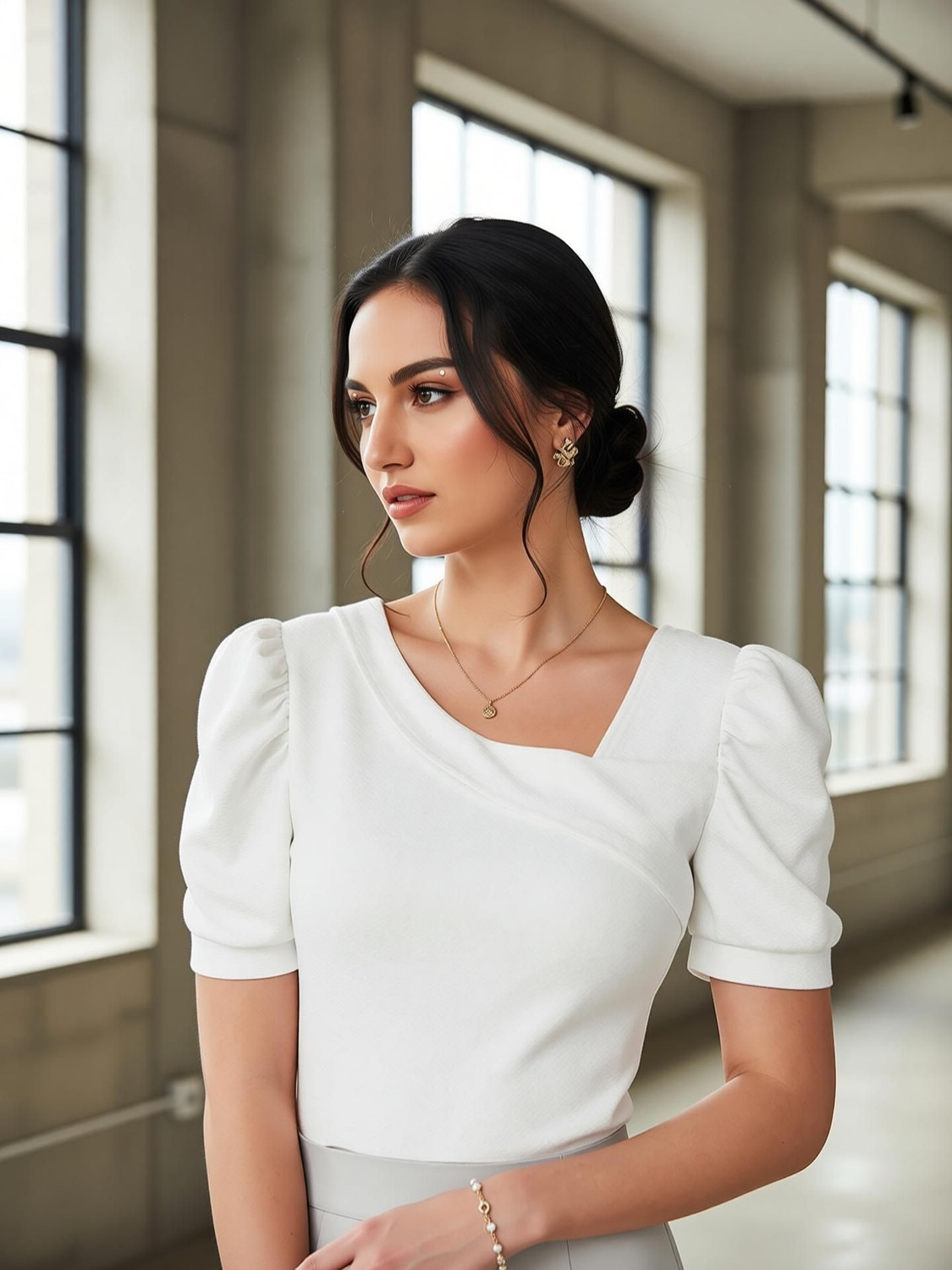 Image of Maheshvi Casual Solid Women White Top