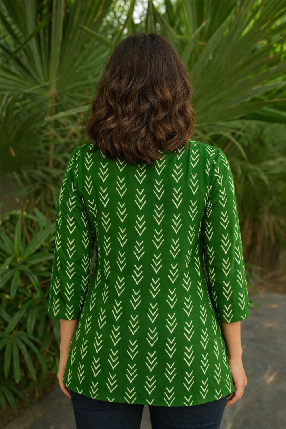 Image of CHAHATFAB Casual Printed Women Green Top