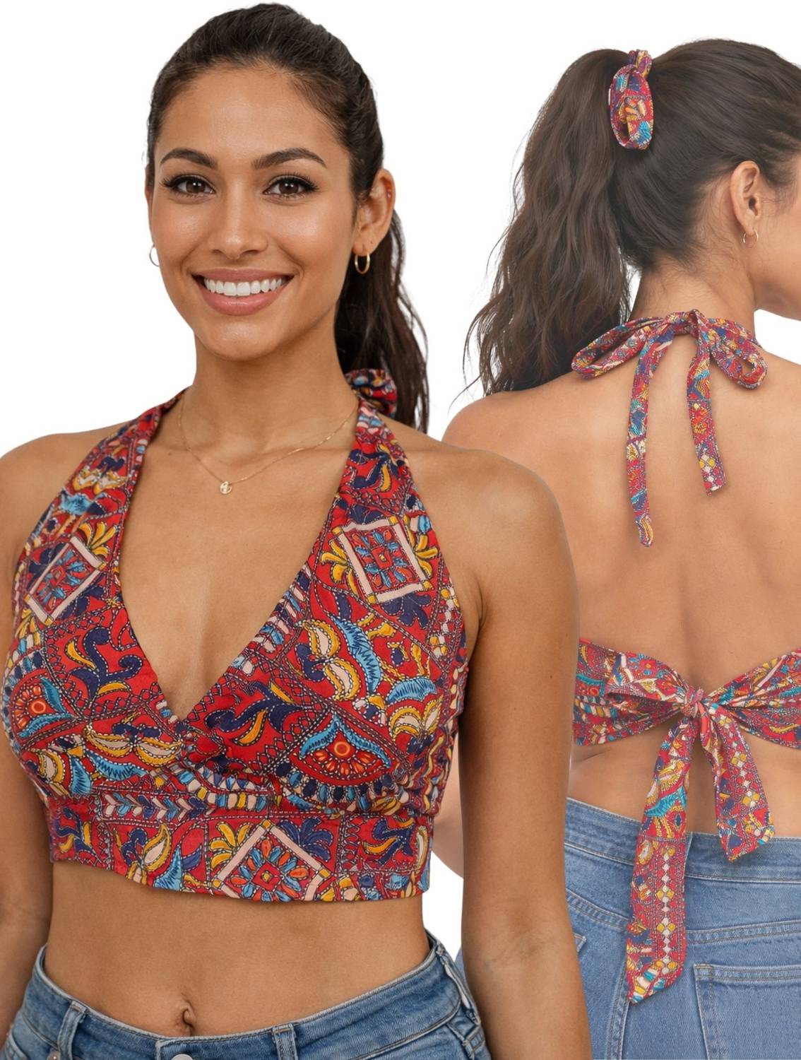 Bodyfigure Beach Wear Printed Women Green Top