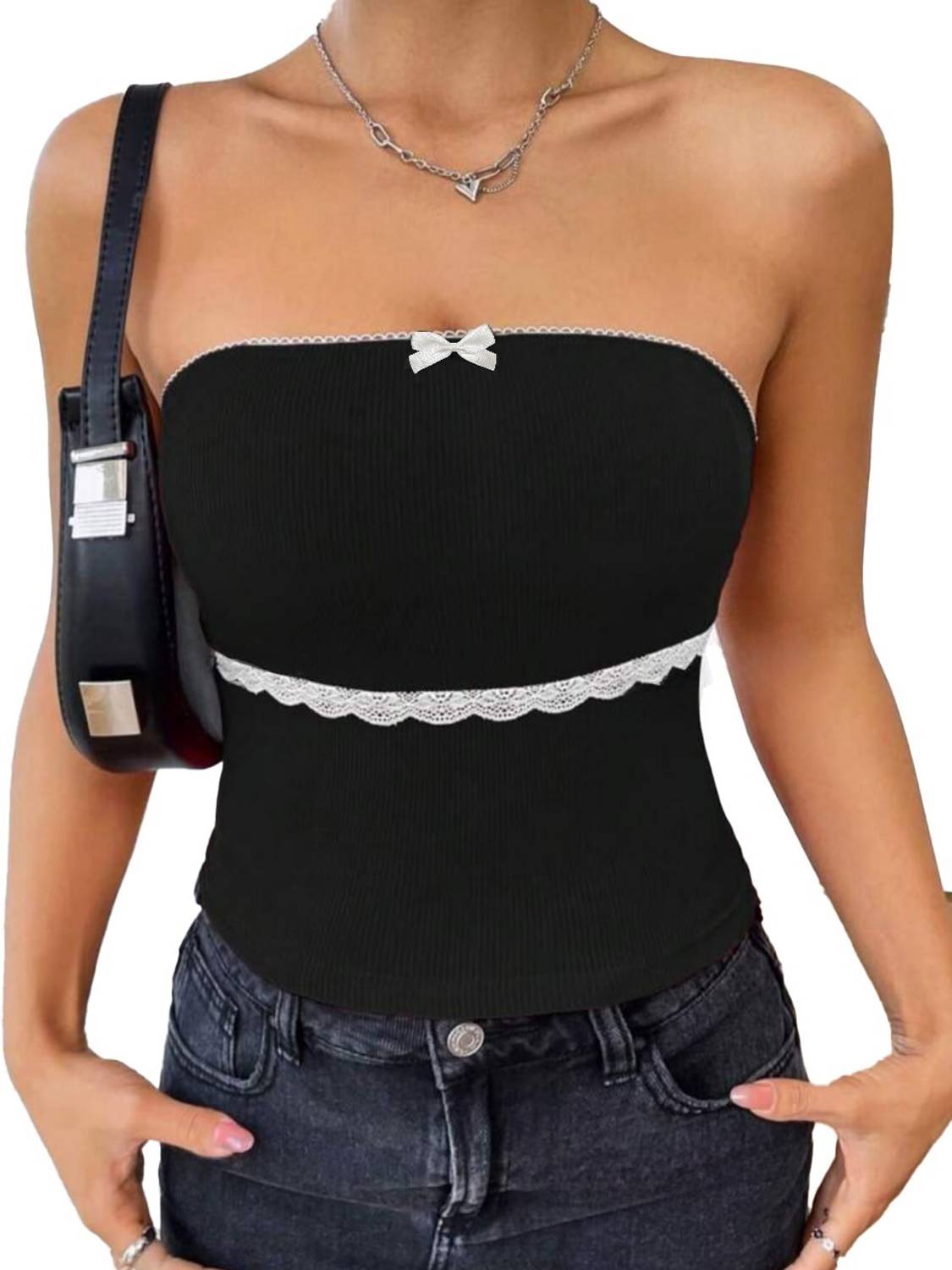 TIVANTE Casual Sleeveless Self Design Women Black Top