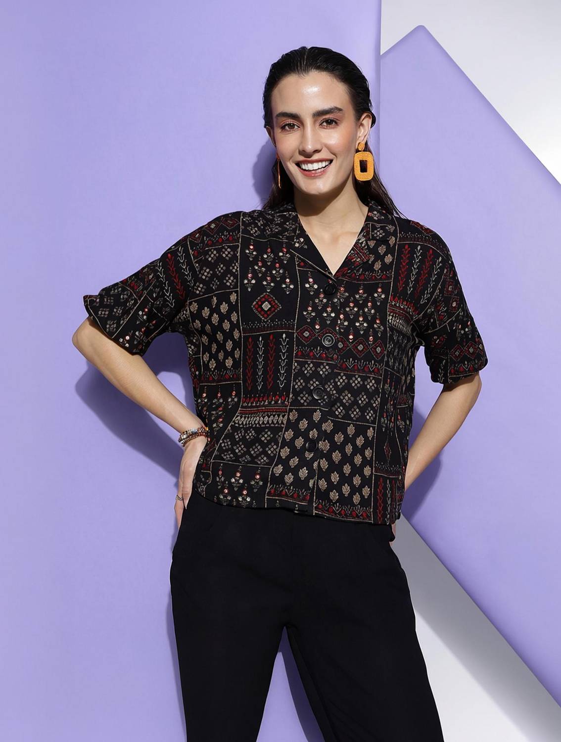 Bollyqueen Casual Printed Women Multicolor Top