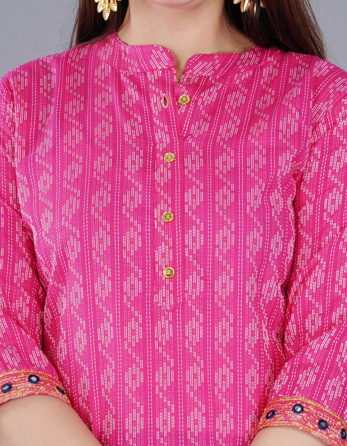 Image of AK FUSION Casual Printed Women Pink, White Top
