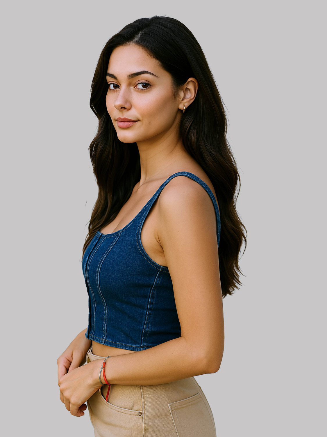 Image of NUEVOSDAMAS Casual Solid Women Light Blue Top
