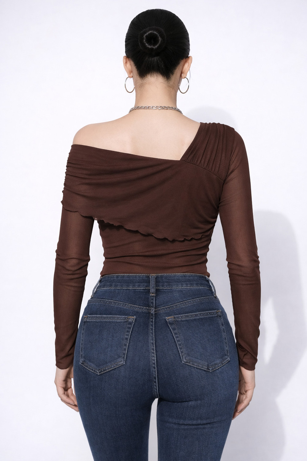 Image of urban streetwear Party Self Design Women Brown Top