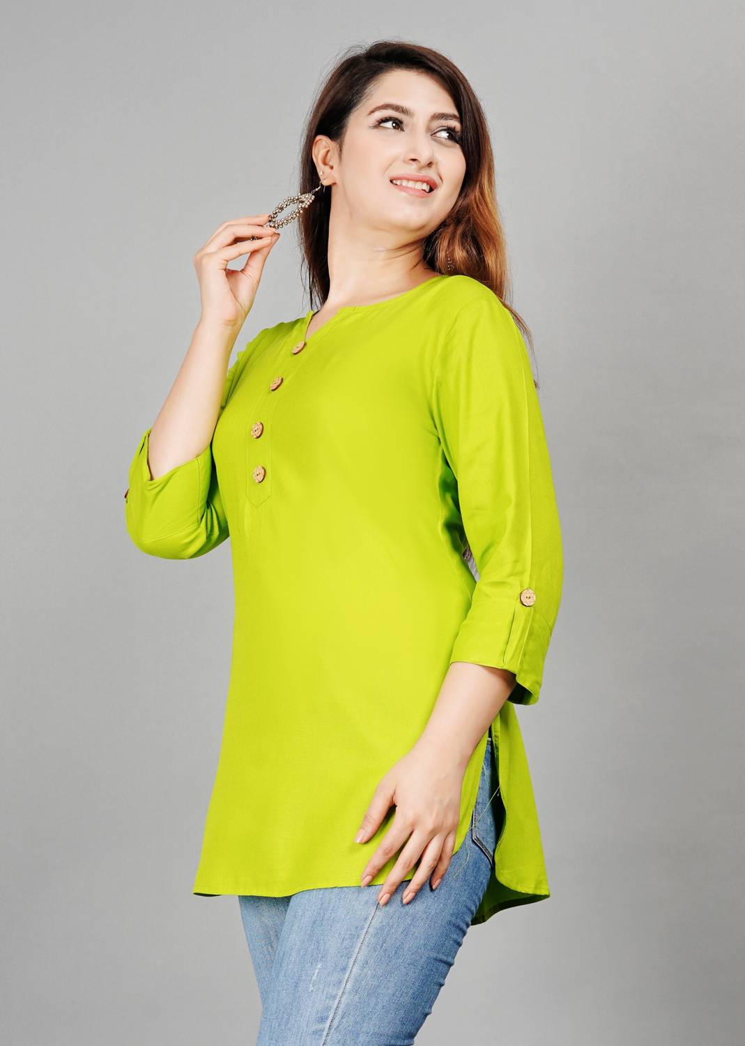 Masun Casual Solid Women Green Top