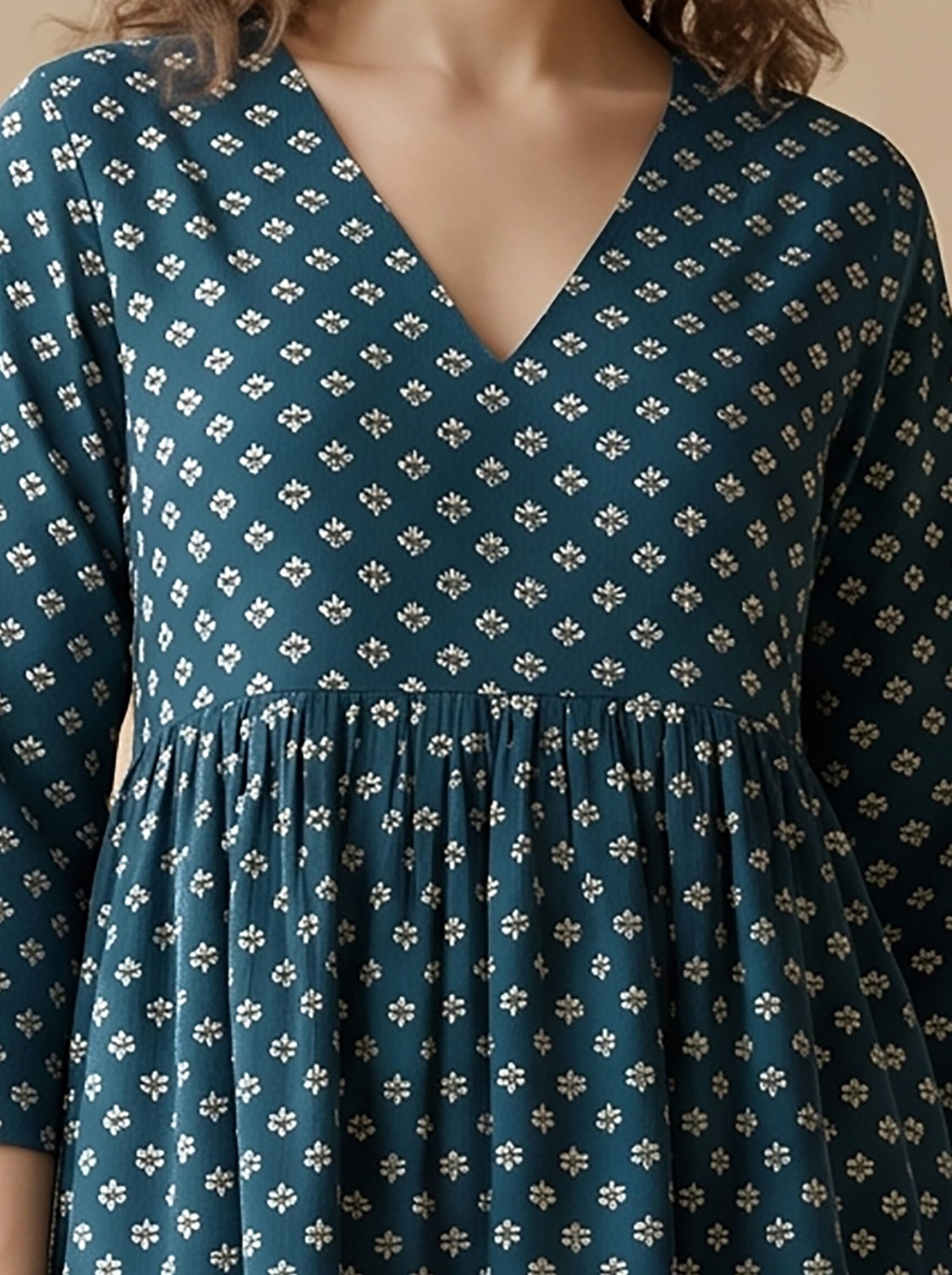 Image of GOKUL TRENDZ Casual Printed Women Dark Green Top