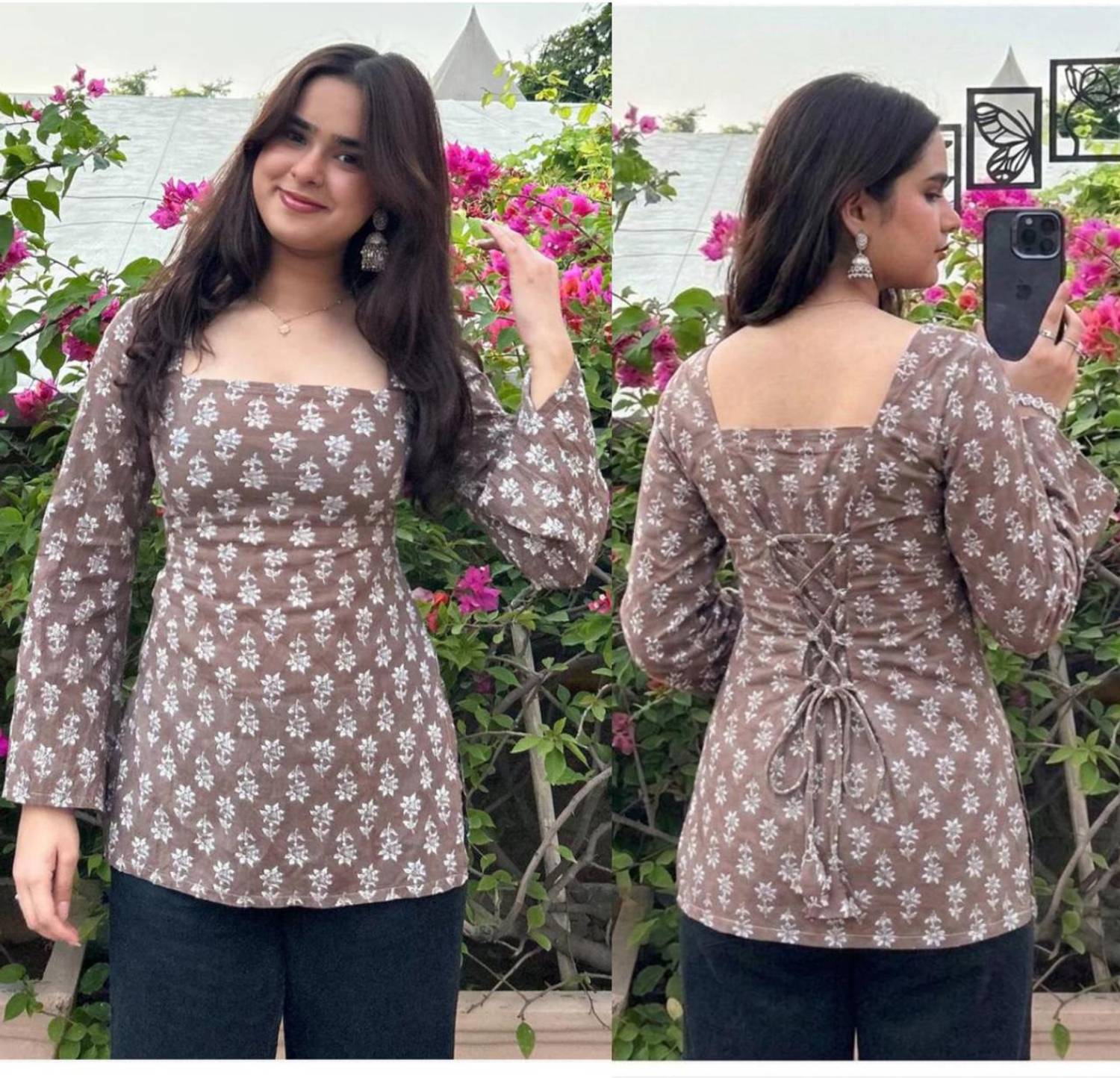 MULHER Women Printed, Floral Print Viscose Rayon Straight Kurta (