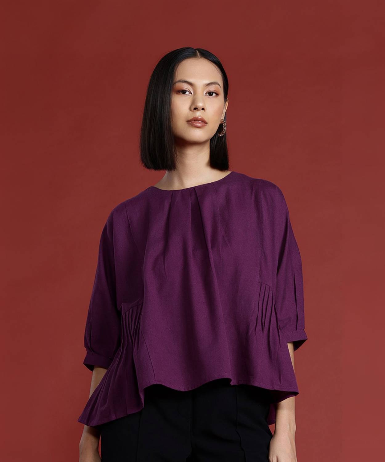 all about you Casual Solid Women Purple Top