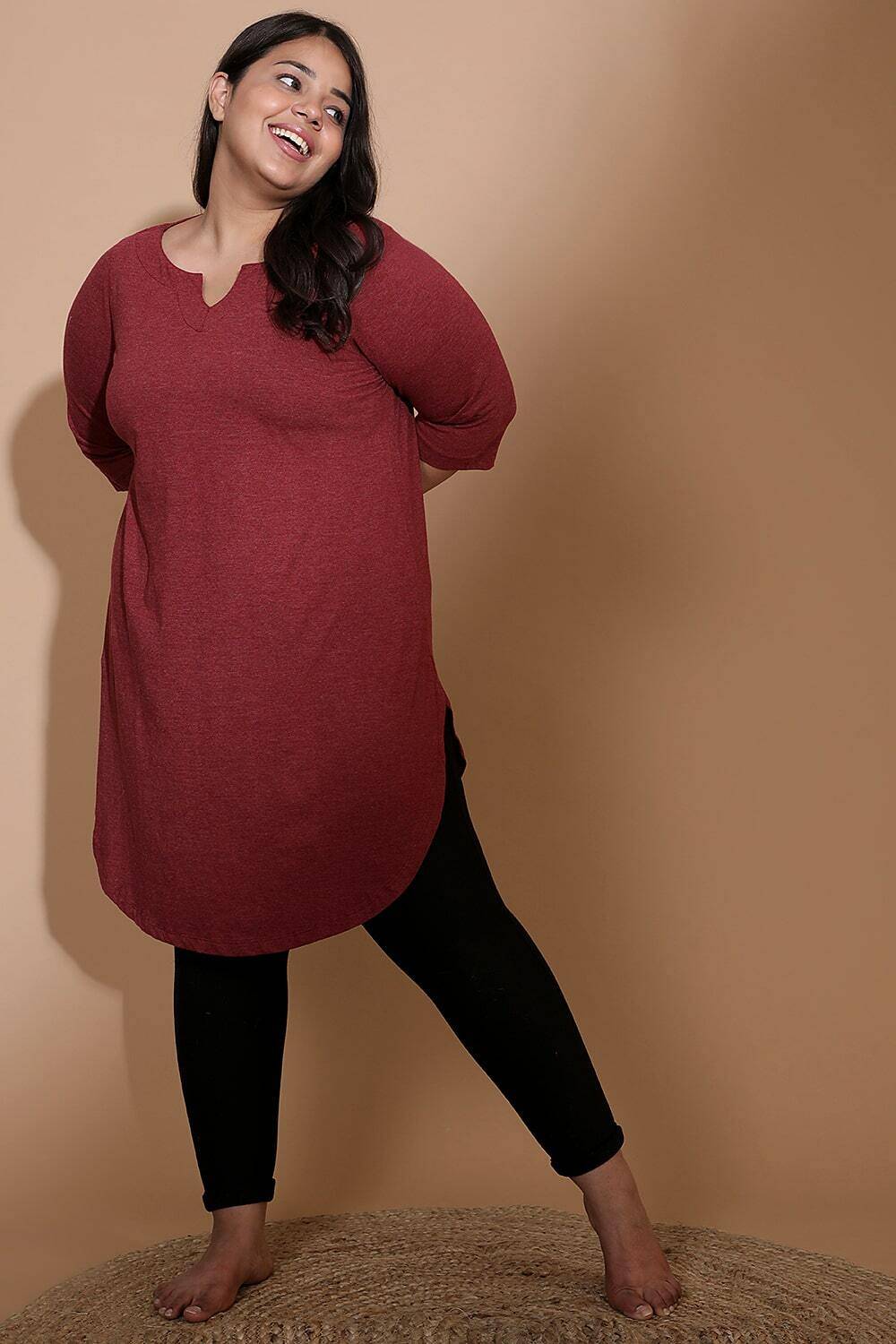 Amydus Casual Solid Women Maroon Top