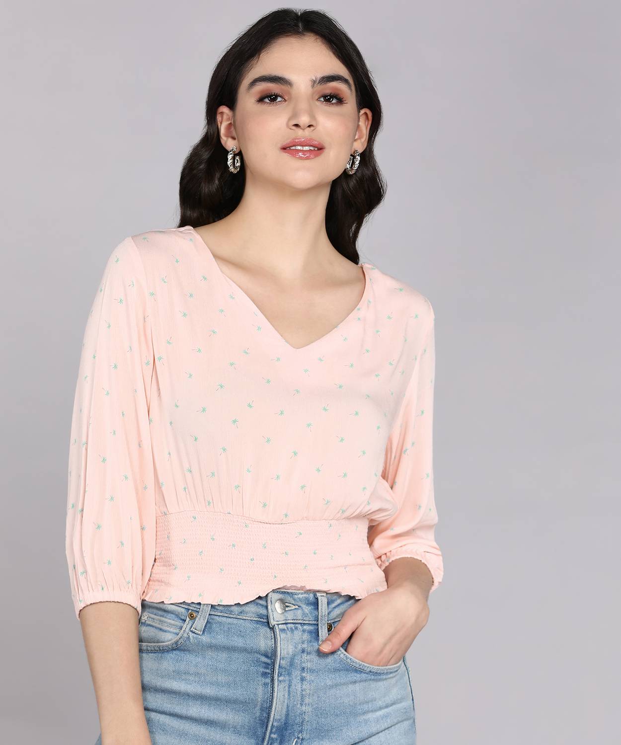 Allen Solly Casual Printed Women Pink Top