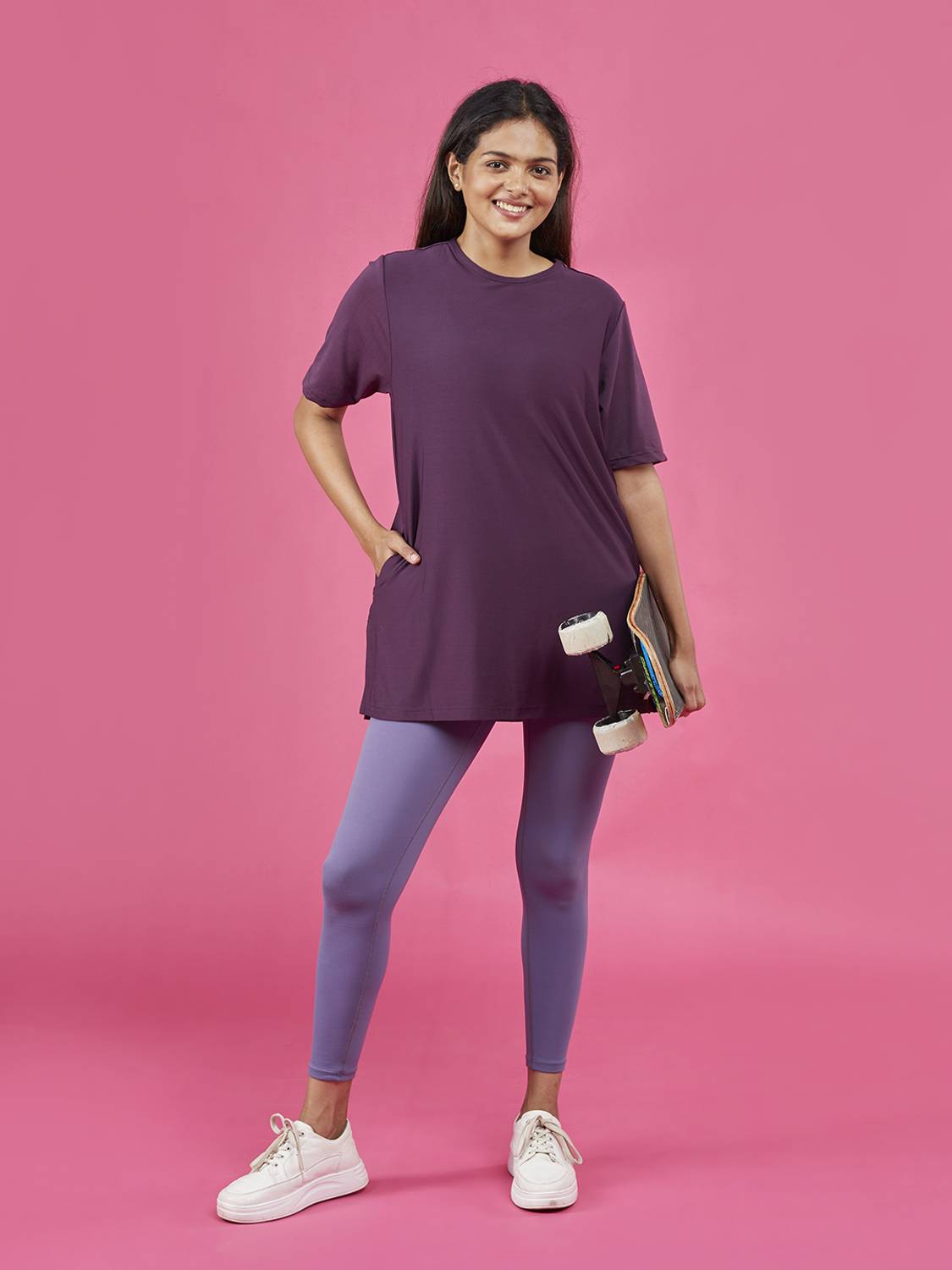 BlissClub Casual Solid Women Purple Top