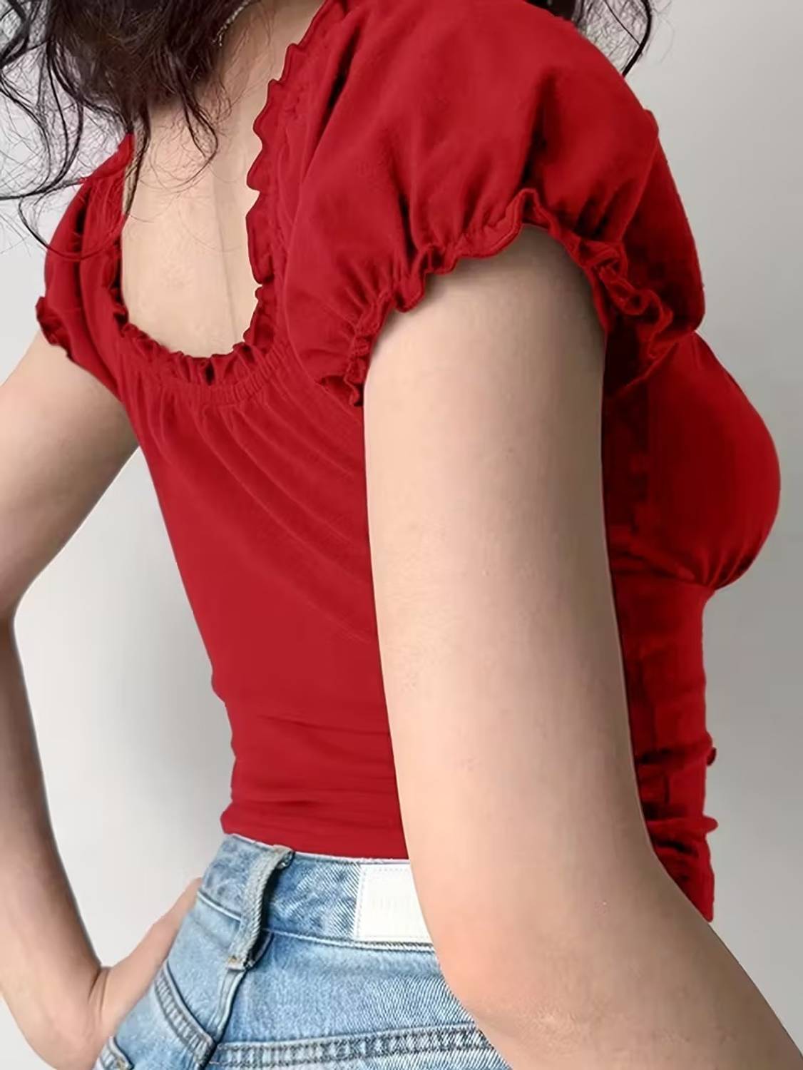 QUINTESSENTIALS QUINTESENTIALS Casual Solid Women Red Top - Image 2