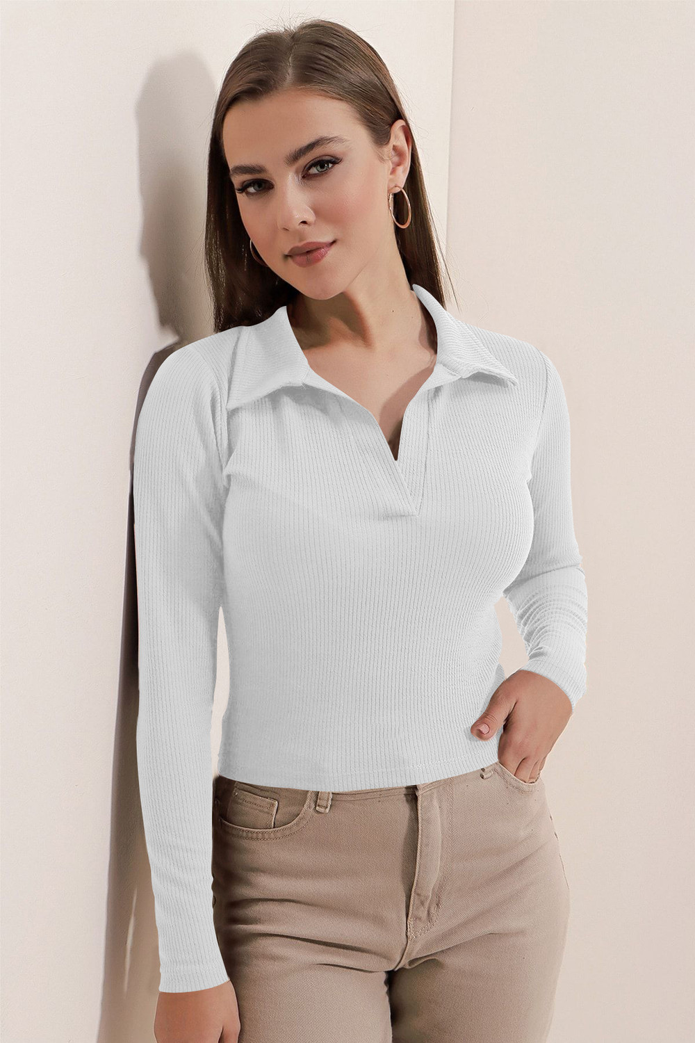 Image of Dream Beauty Fashion Casual Self Design Women White Top