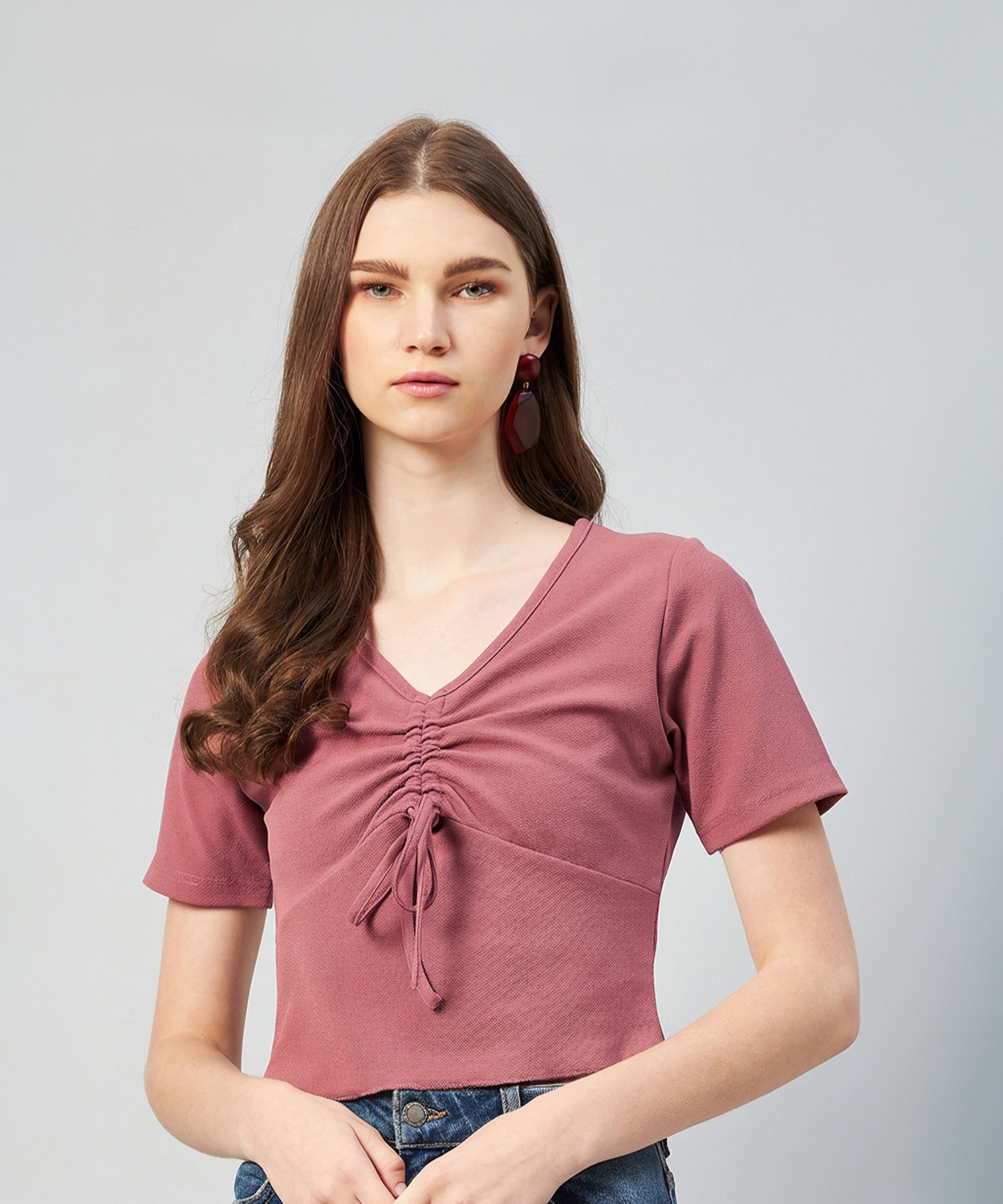 Image of RARE Casual Solid Women Pink Top