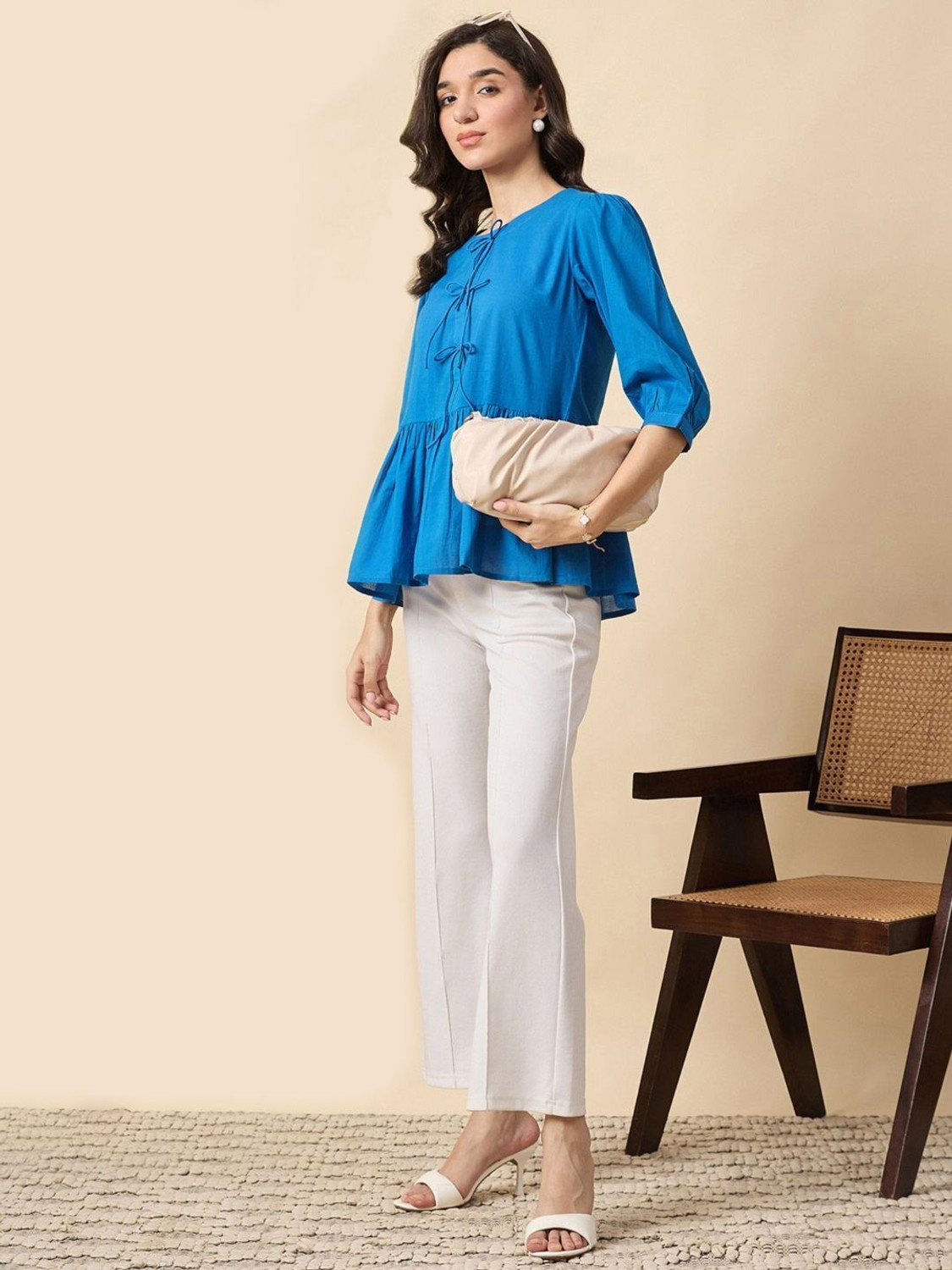 Image of ZUMMER Casual Solid Women Blue Top