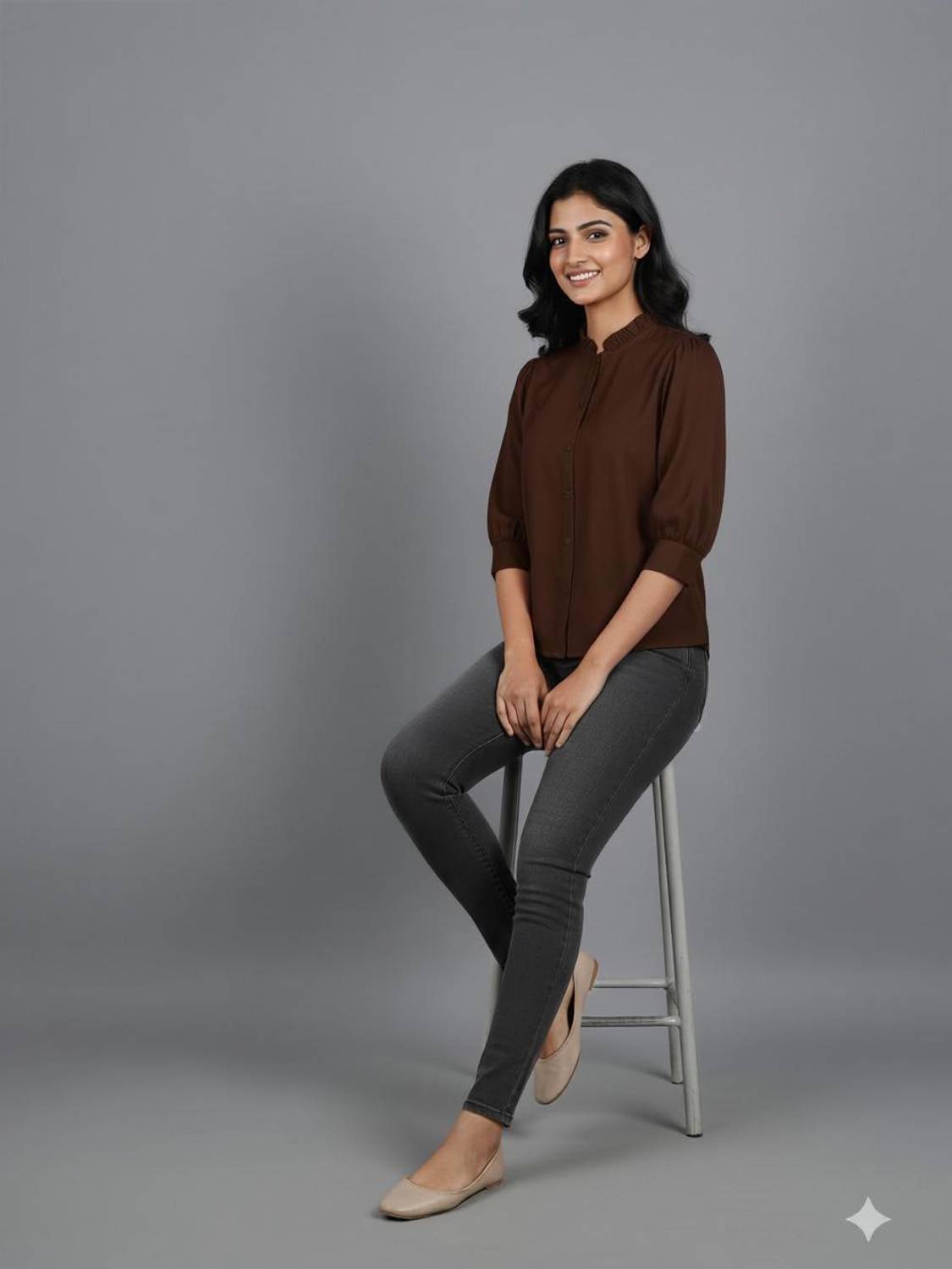 Sorevia Casual Solid Women White Top