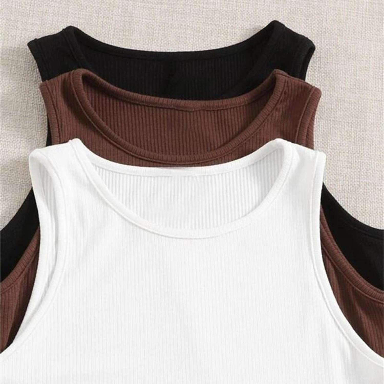 Image of Preeo Casual Solid Women Black, White, Brown Top