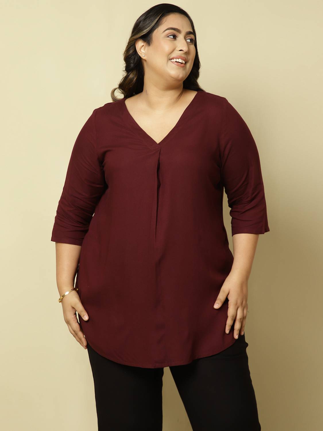 Amydus Casual Solid Women Purple Top