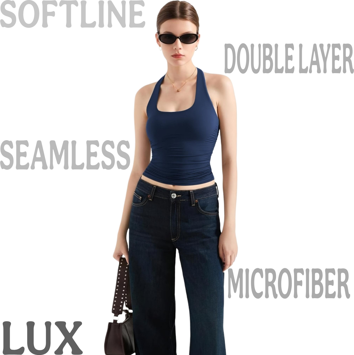 Image of SIGHTBOMB Casual Solid Women Dark Blue Top