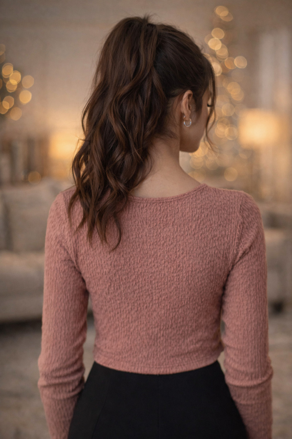 Image of SFOTY Casual Self Design Women Beige Top