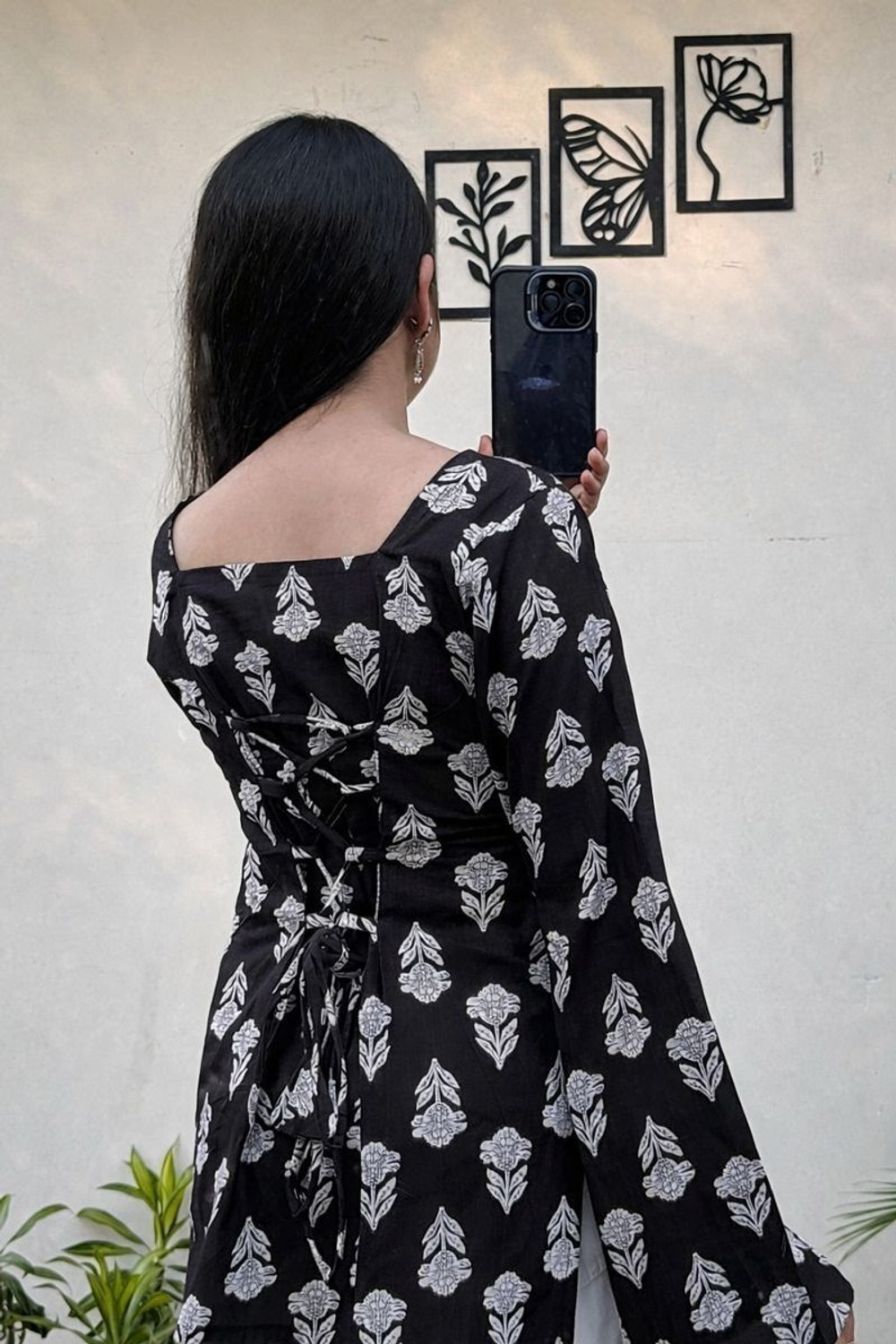 Image of Revayat Ras Formal Printed Women Black Top