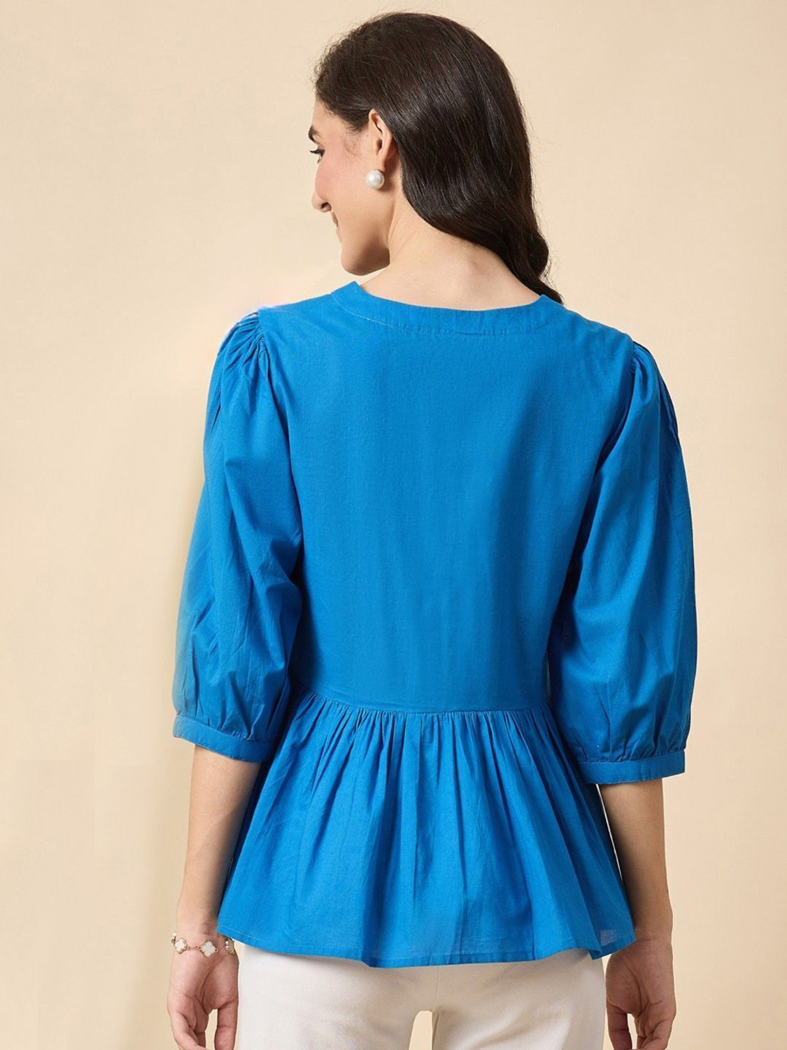 Image of ZUMMER Casual Solid Women Blue Top