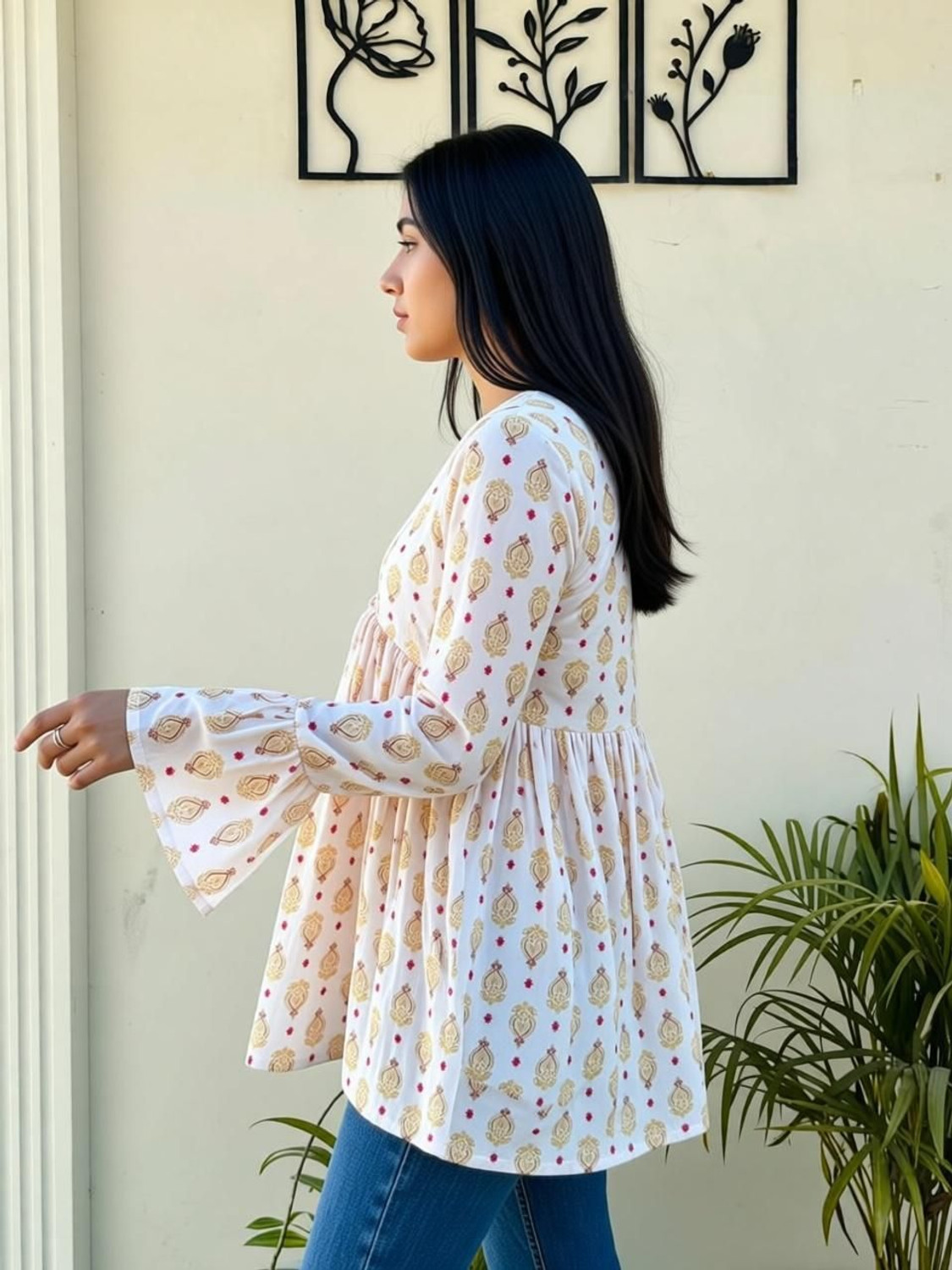 Image of JADHAM Casual Printed Women White Top