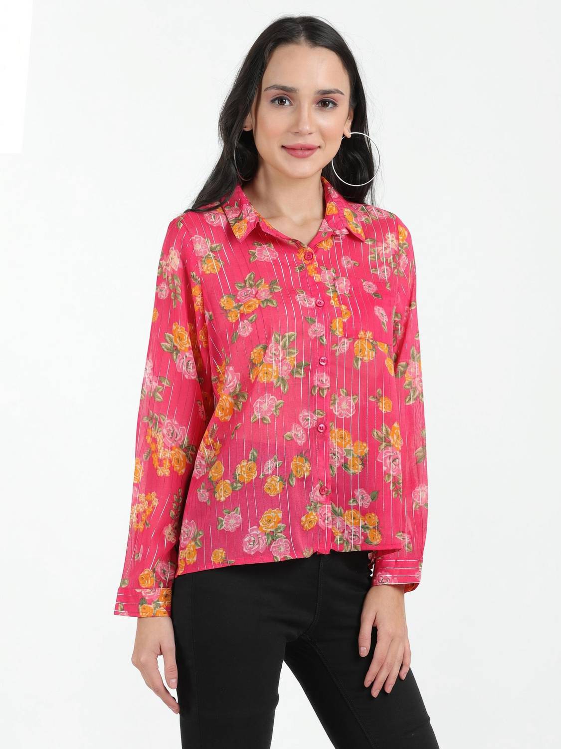 ADRIANA Party Printed Women Pink Top