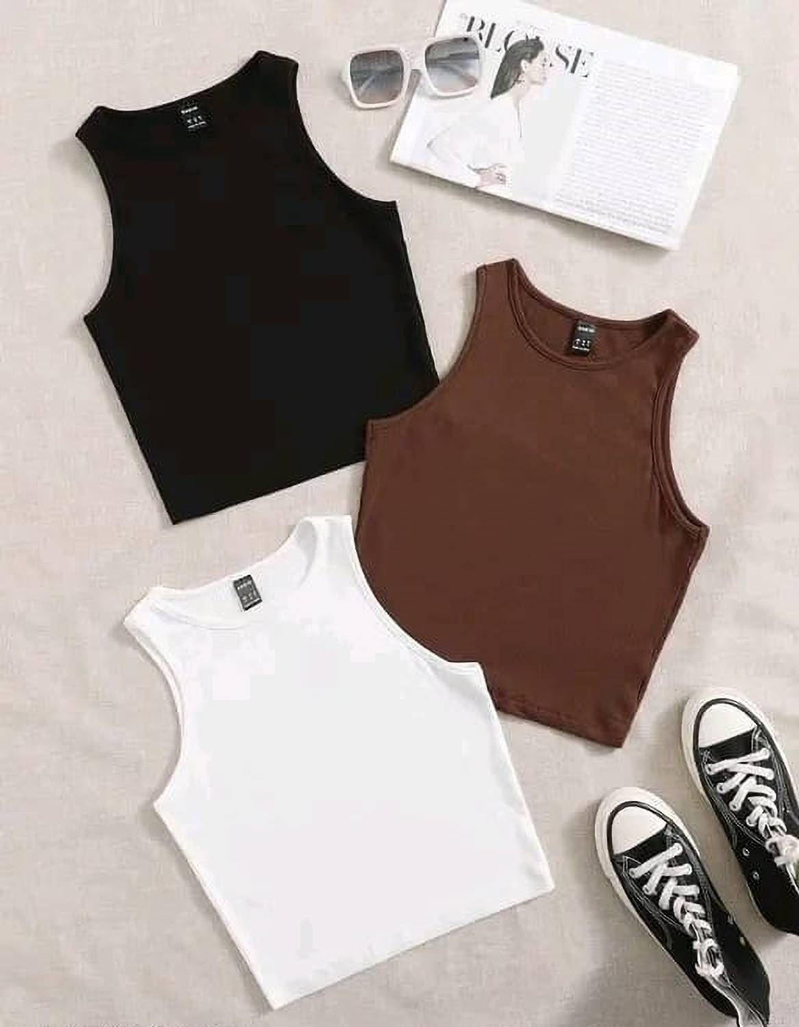 METRONAUT Women Casual Solid Top Pack of 3 - Image 1