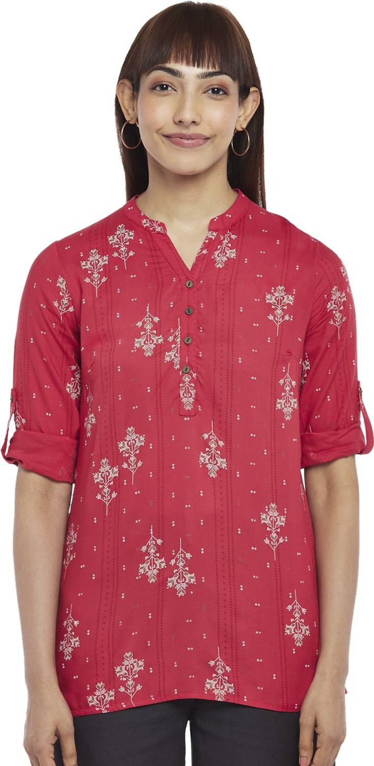 Akkriti by Pantaloons Casual Printed Women Red Top
