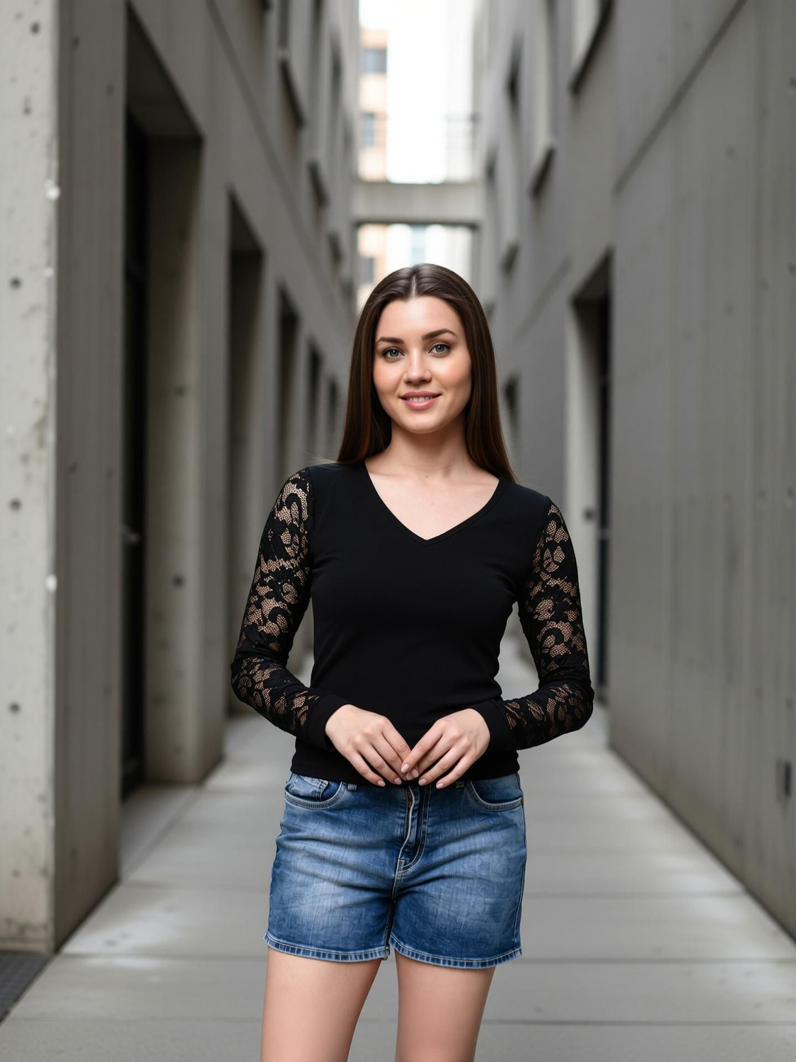 Image of Fasska Casual Solid Women Black Top