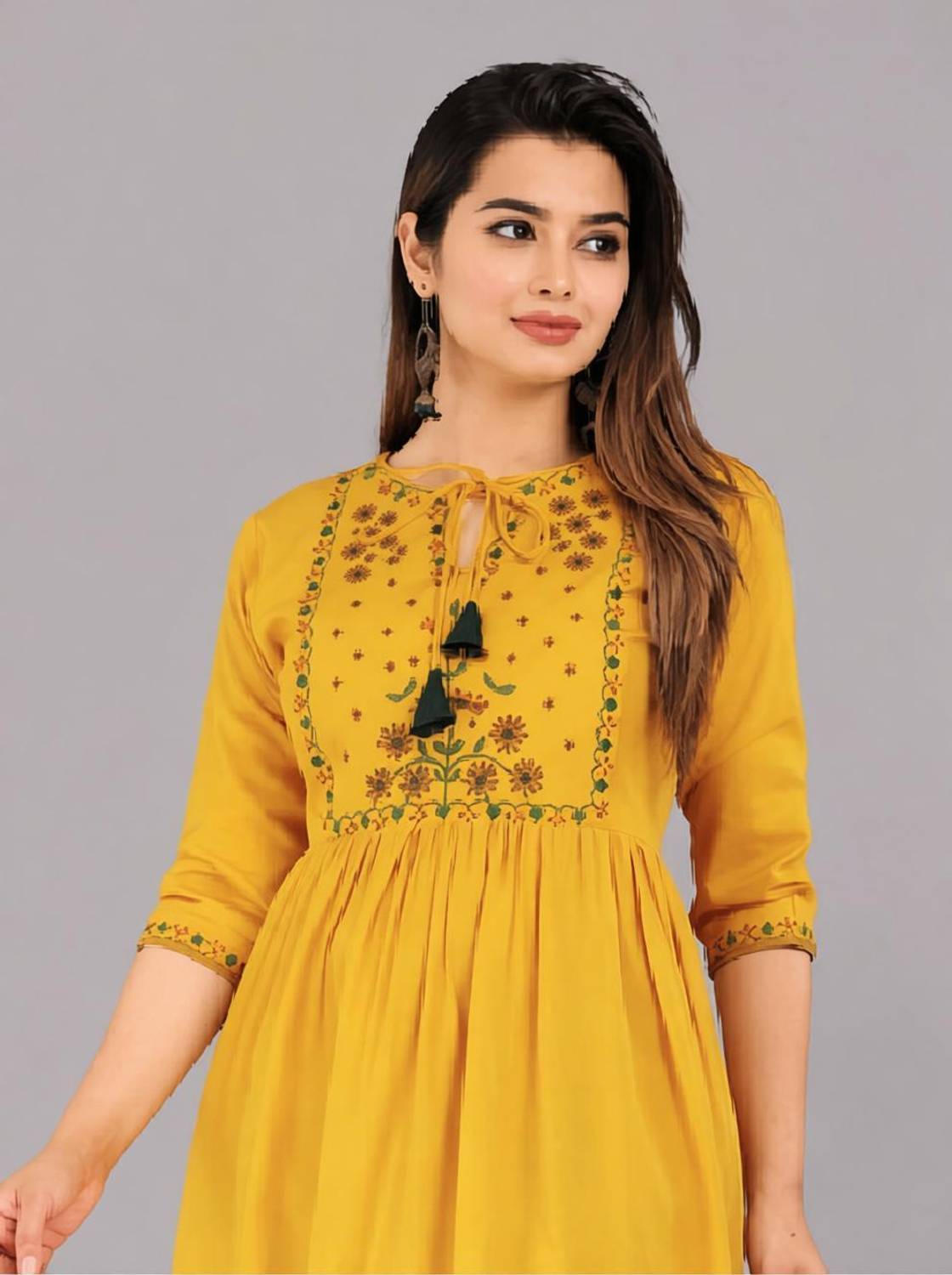 Aalso Casual Embroidered Women Yellow Top
