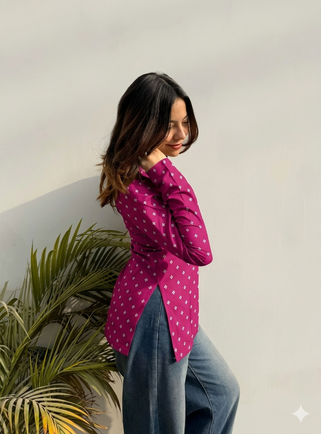 Image of Unmani4U Casual Printed Women Pink Top