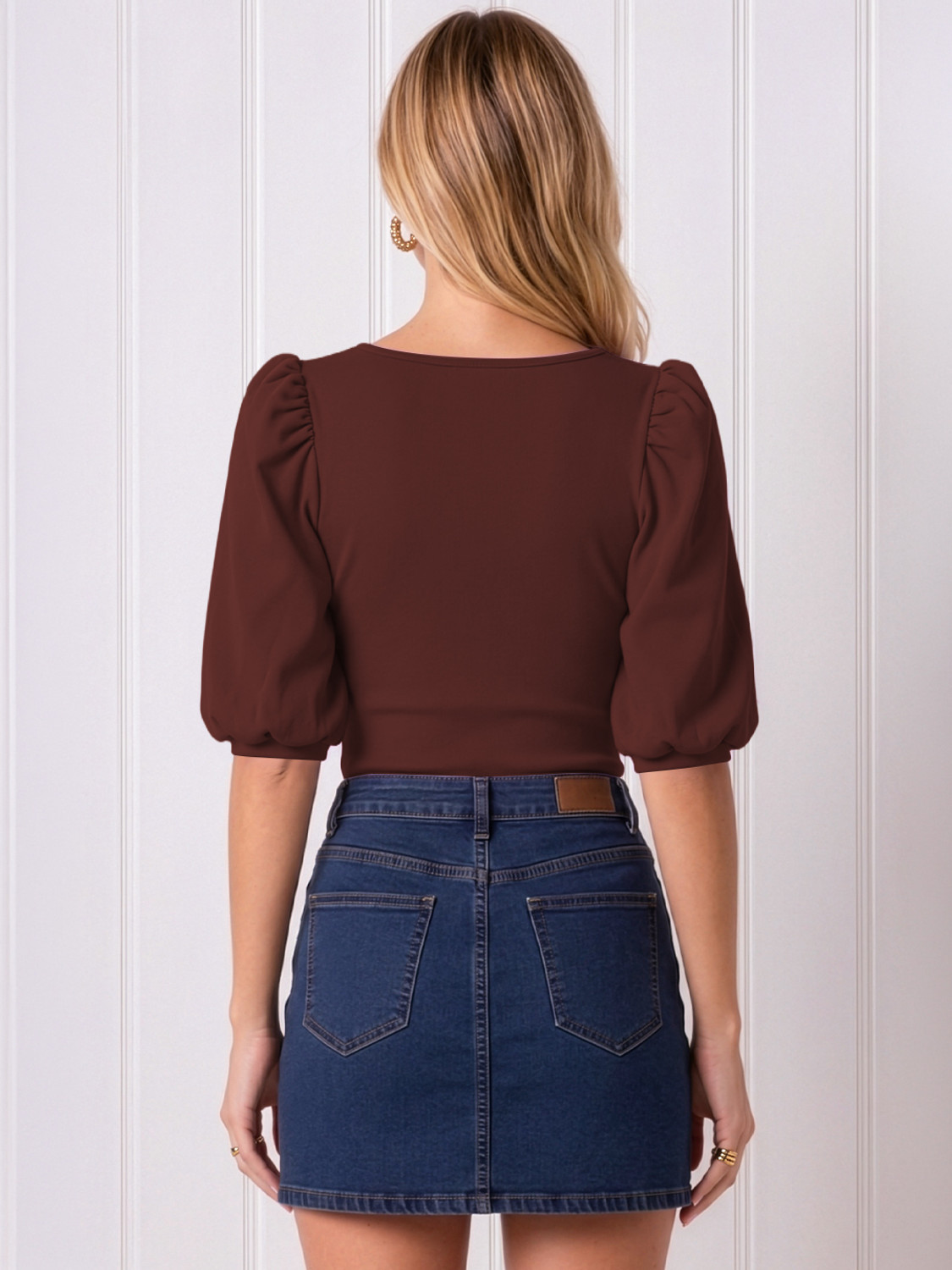 Image of Kashonaa Casual Solid Women Brown Top