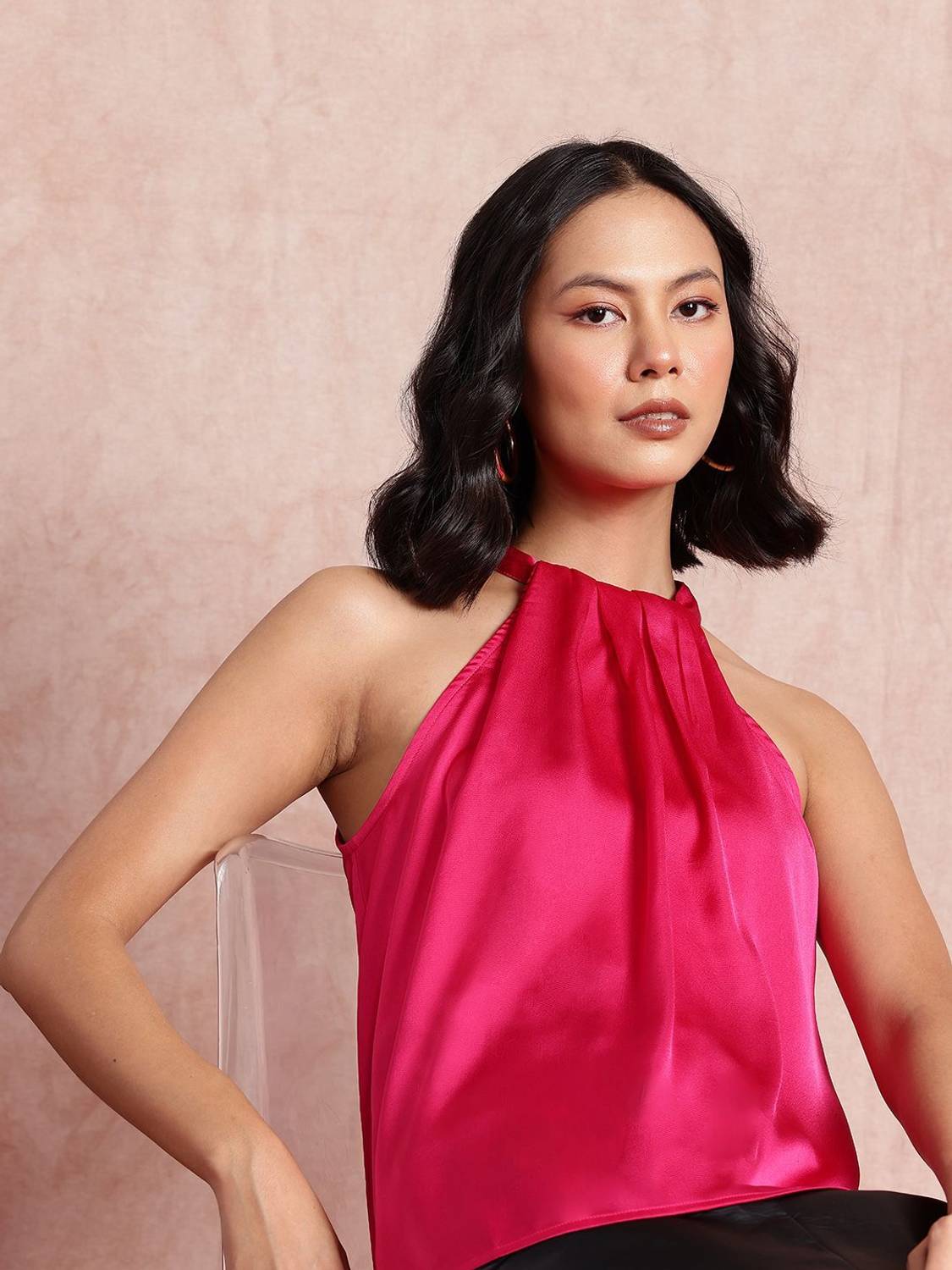 all about you Party Solid Women Pink Top
