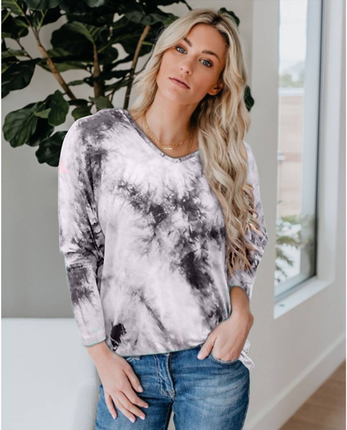 BoStreet Casual Tie & Dye Women White Top