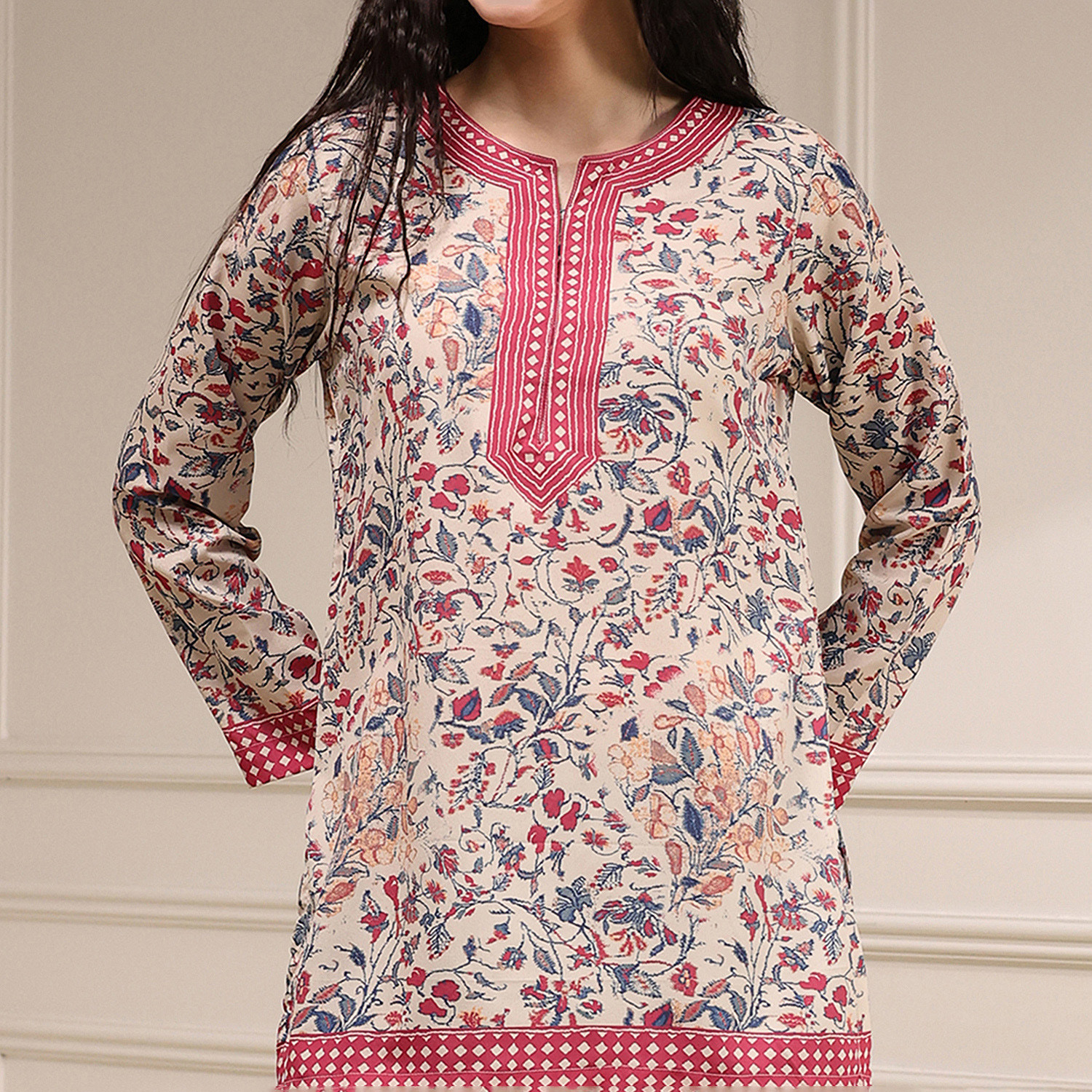 Image of BIBA Casual Printed Women Beige Top