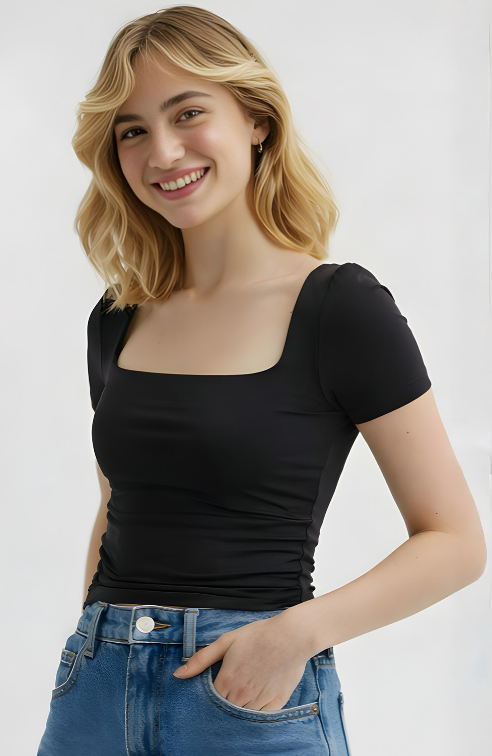 Image of SIGHTBOMB Party Solid Women Black Top