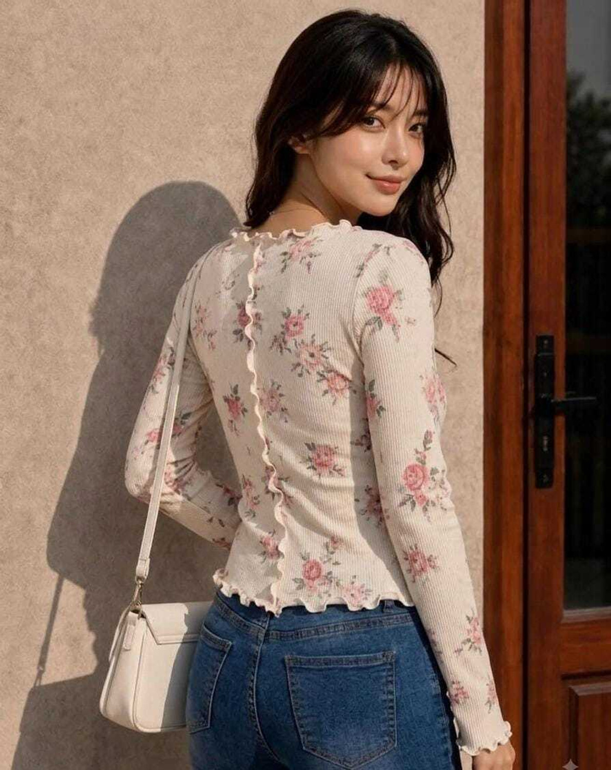 Image of NUV Casual Regular Sleeves Floral Print Women Multicolor Top