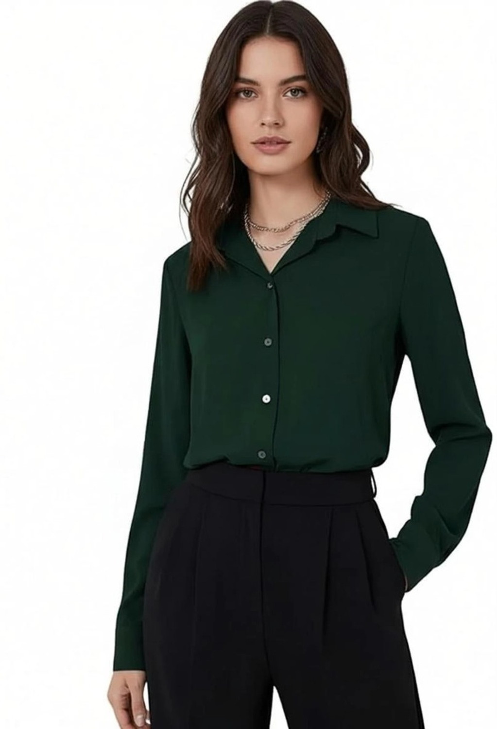 Image of Leriya Fashion Casual Solid Women Green Top