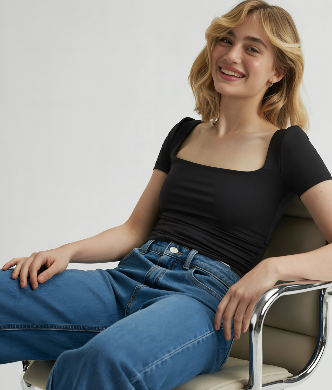 Image of SIGHTBOMB Party Solid Women Black Top