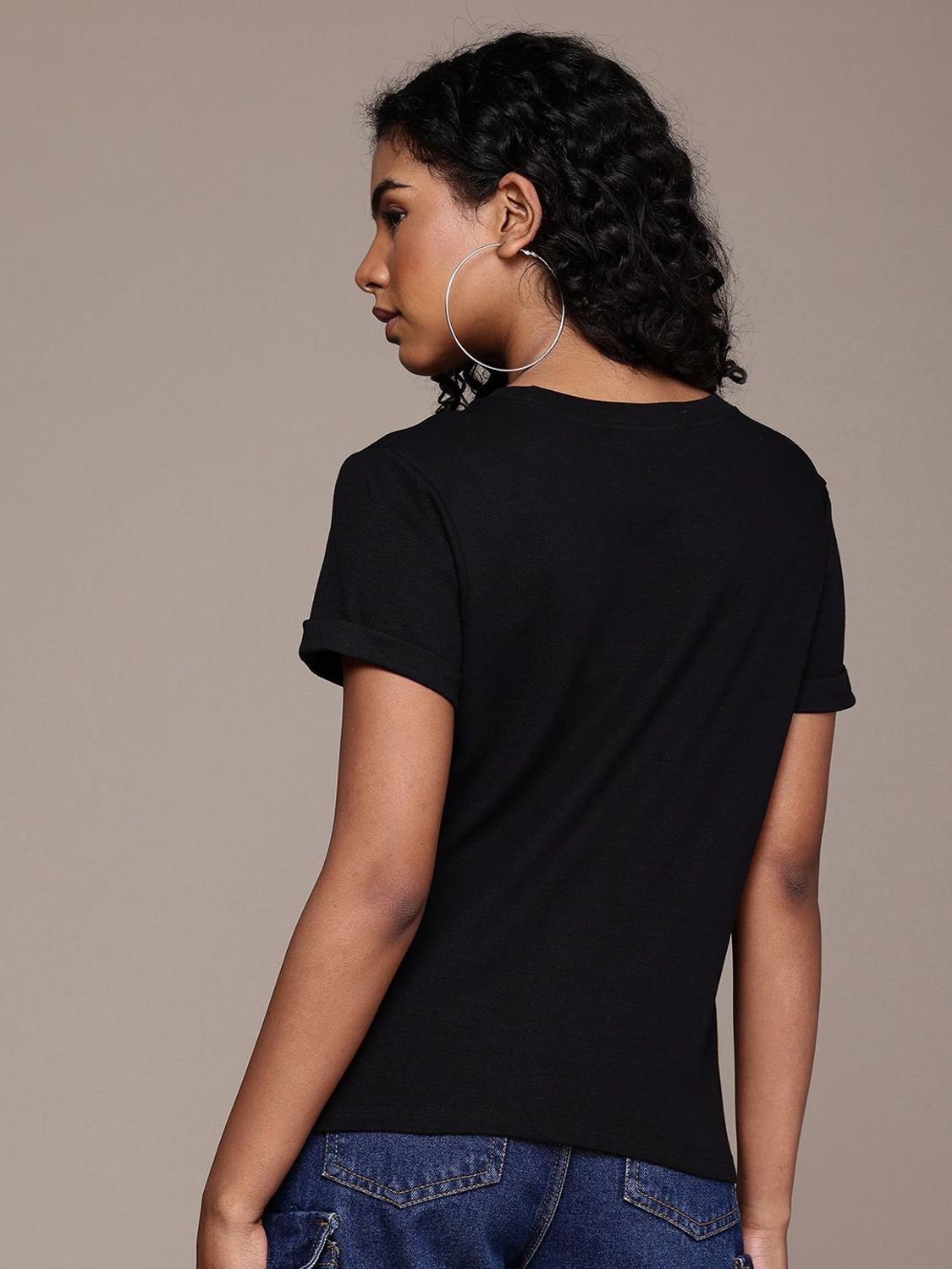 Image of Roadster Casual Solid Women Black Top
