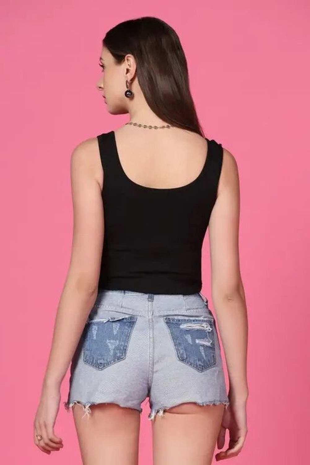 Image of MITSURU Casual Solid Women Black, White Top