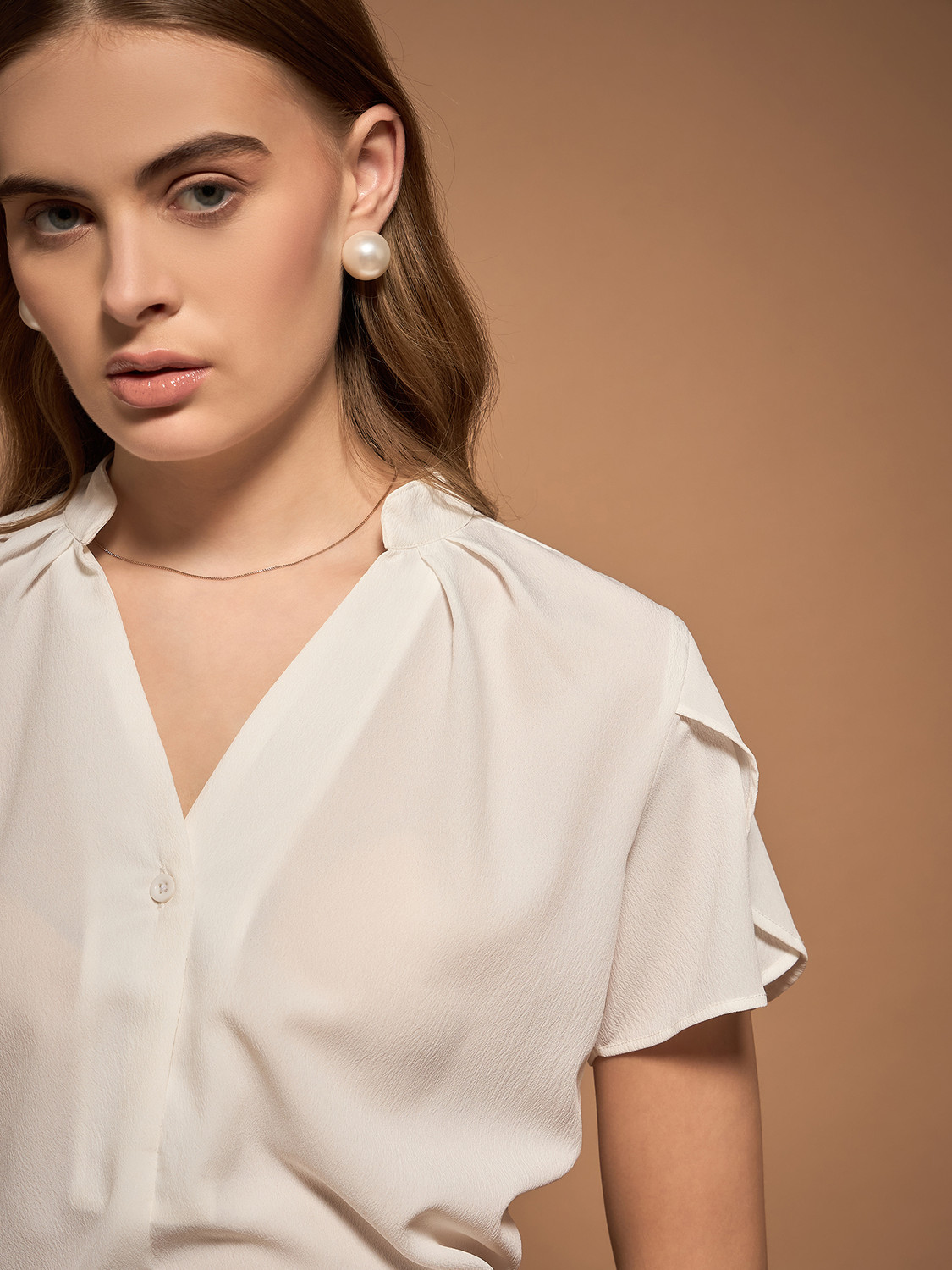 Image of Berrylush BIZwear Formal Solid Women White Top