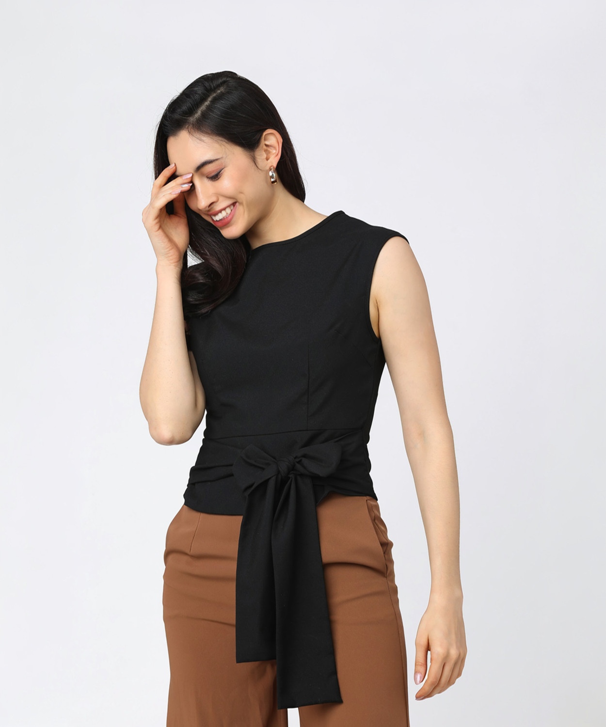 Image of Tokyo Talkies Casual Solid Women Black Top