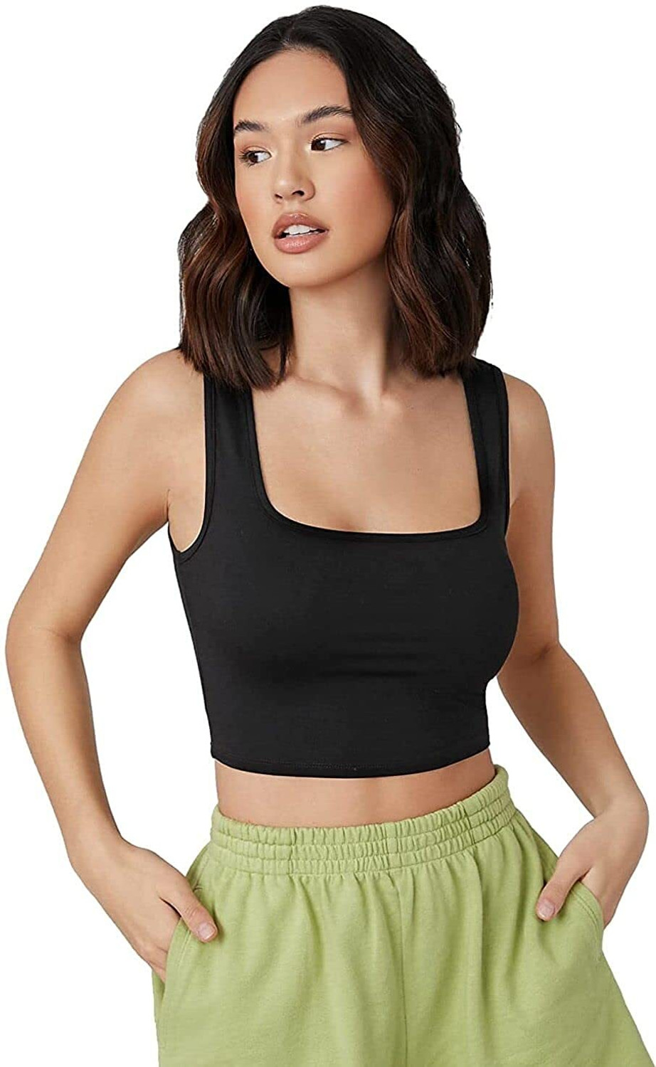Image of MIXFIT Casual Solid Women White, Black Top
