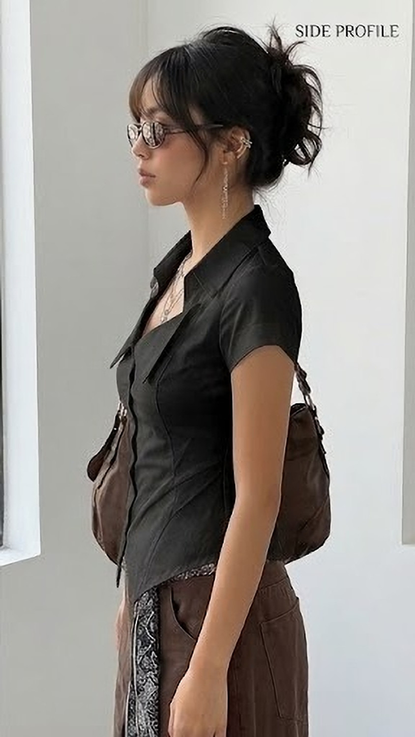 Image of HOMODA Casual Solid Women Black Top