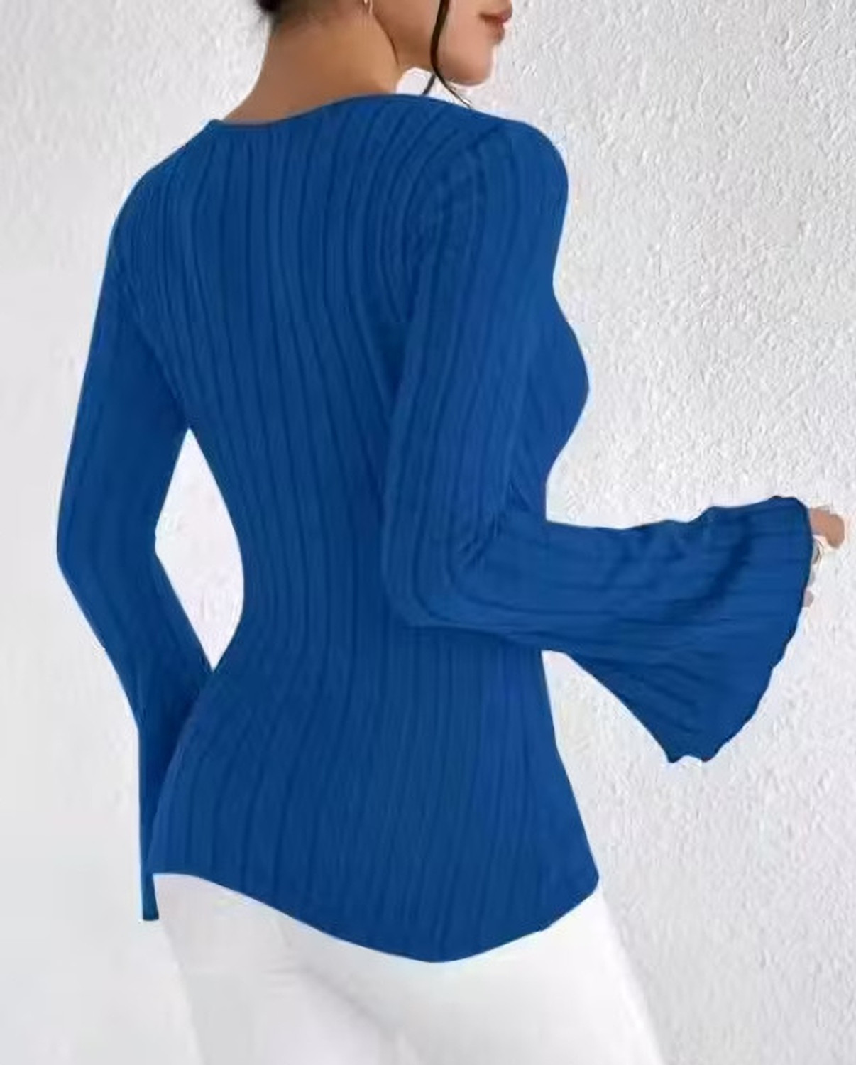 Image of Werave Casual Solid Women Blue Top